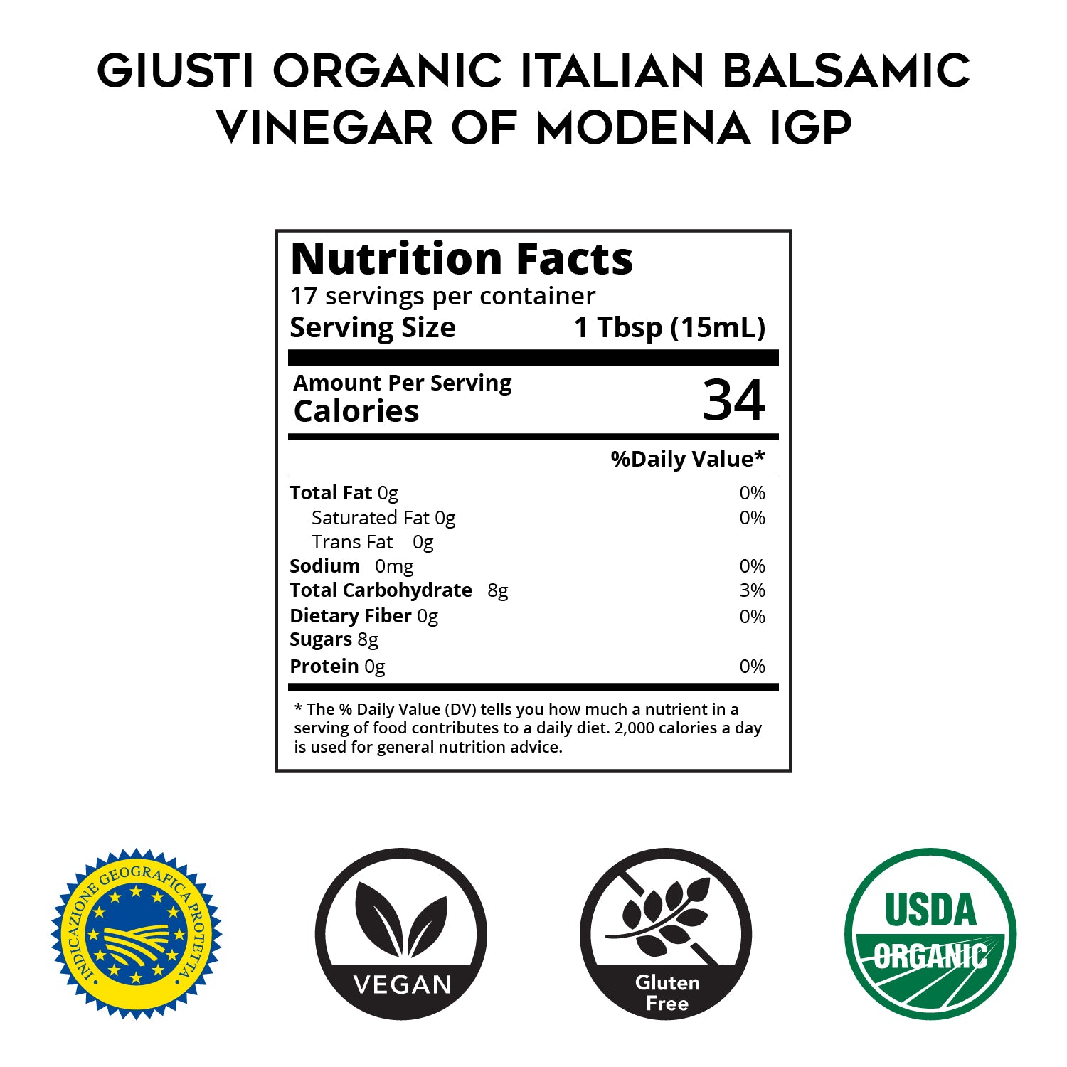 IGP Organic Aged (6yr) Italian Balsamic Vinegar of Modena by Giusti