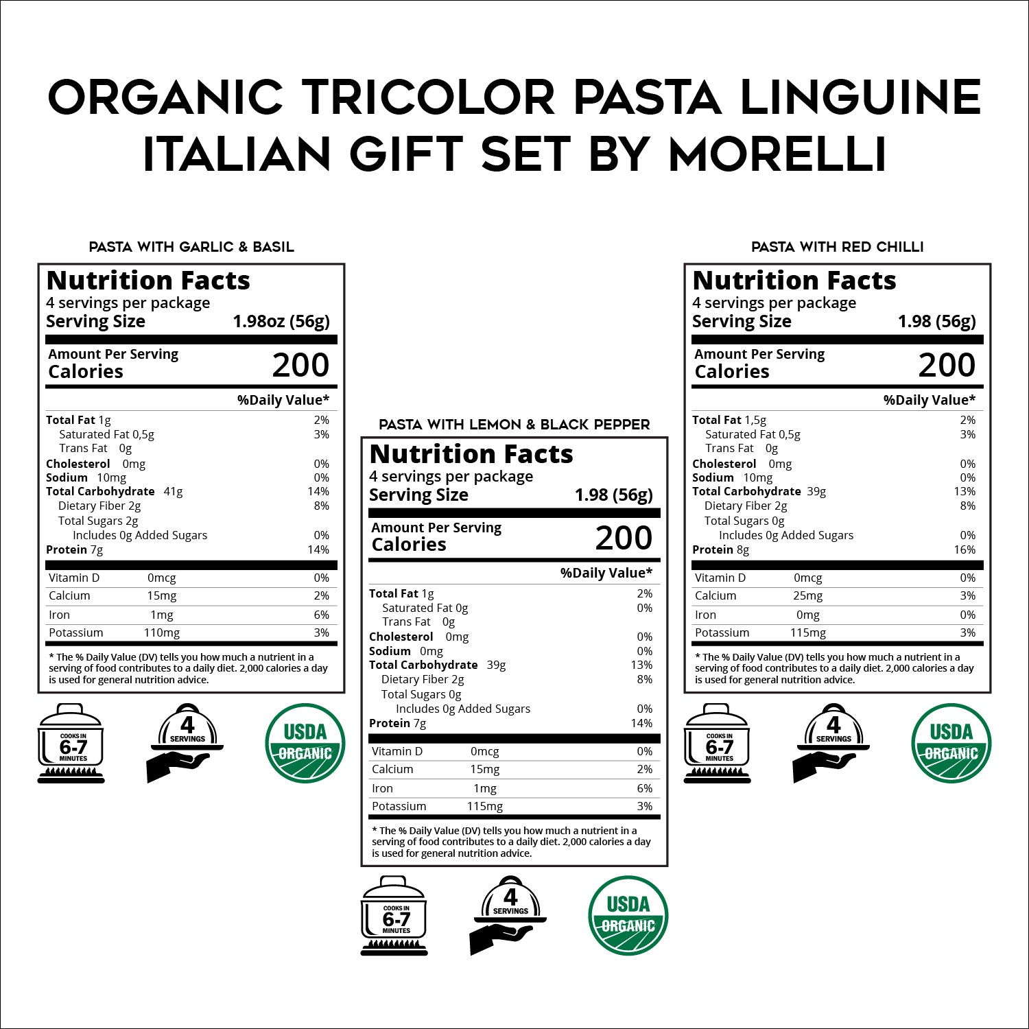 ORGANIC TRICOLOR PASTA LINGUINE