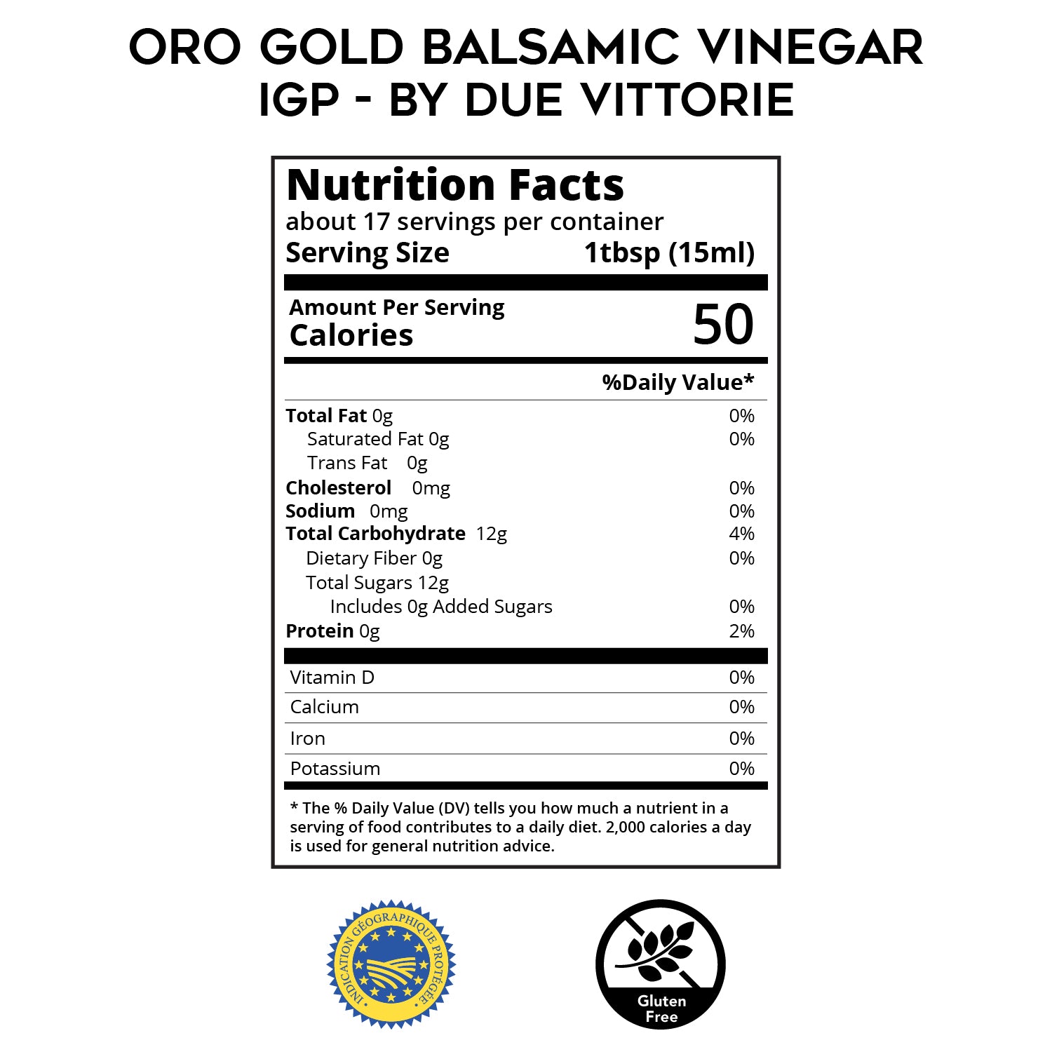 IGP Oro Gold Balsamic Vinegar - with Pourer - by Due Vittorie