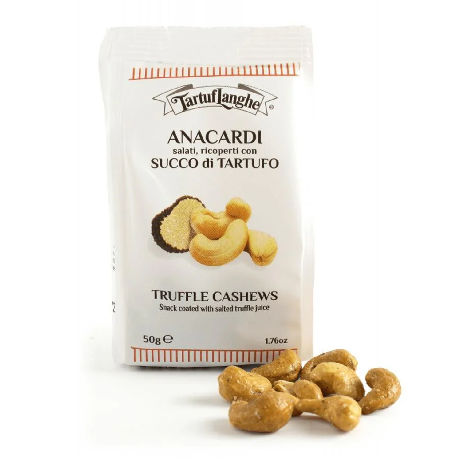 Truffle Cashews, Snack coated with salted truffle juice 1,76Oz - TARTUFLANGHE USA