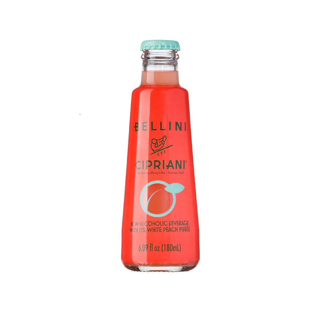 Single 180ml Cipriani White Peach Virgin Bellini bottle non-alcoholic cocktail mixer