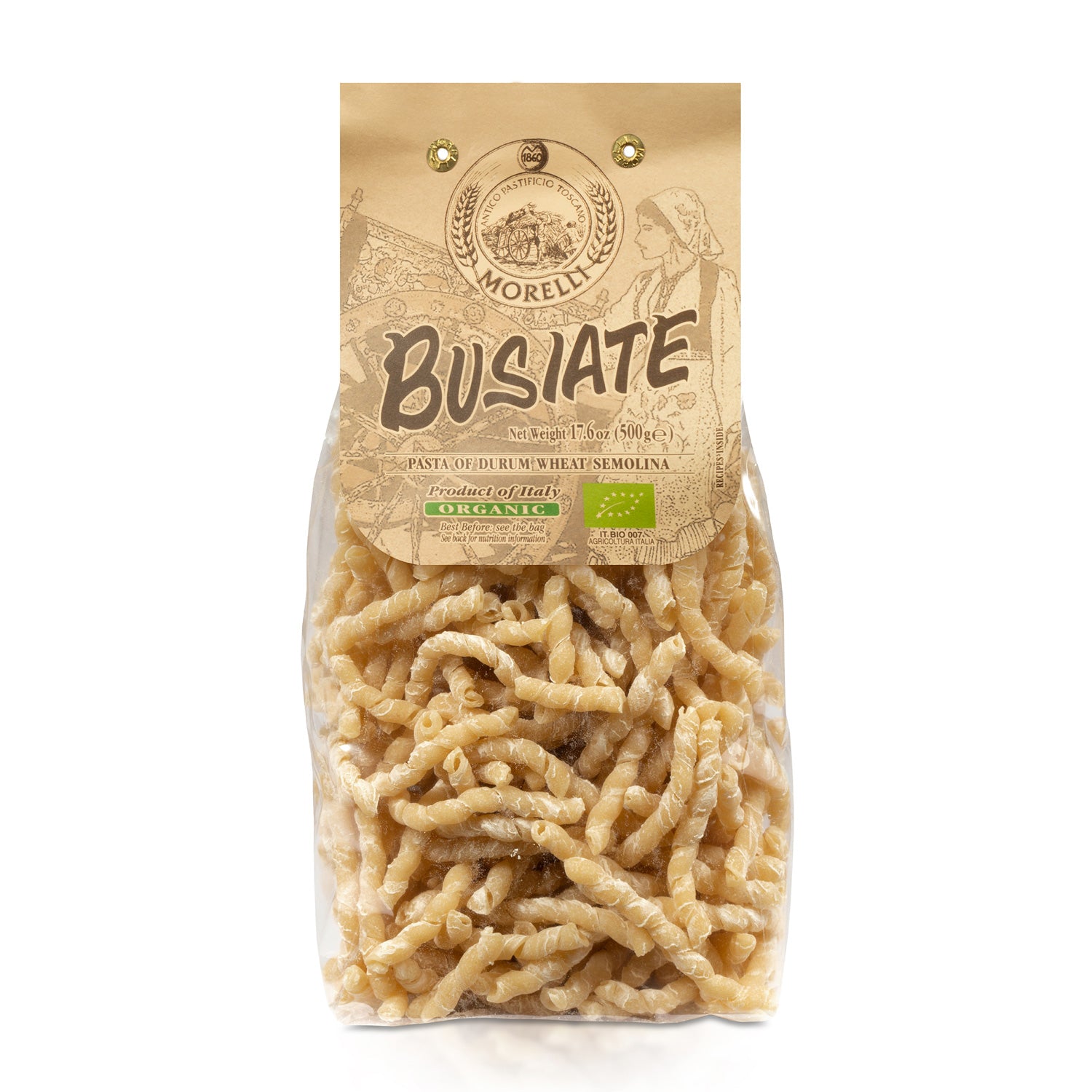 Premium Organic Spiral Pasta by Morelli - Busiate