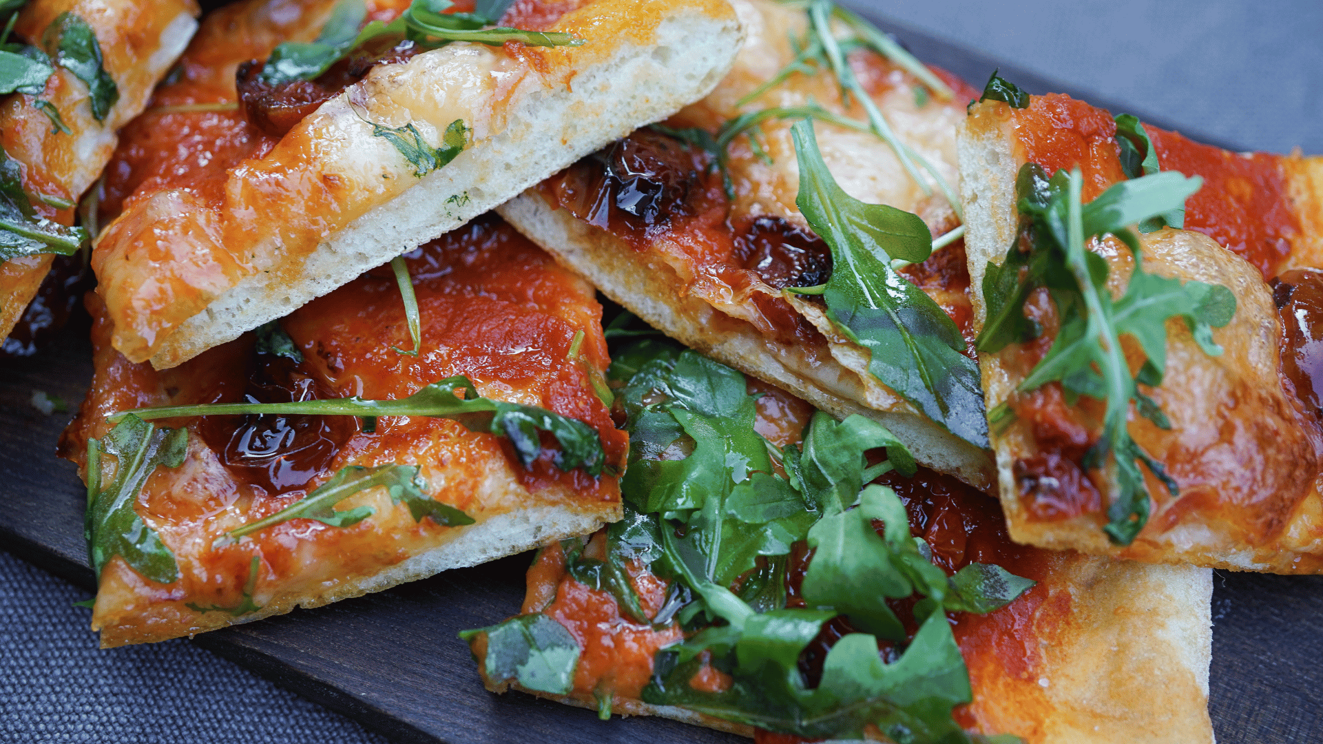 Vegetarian Mediterranean pizza with mozzarella