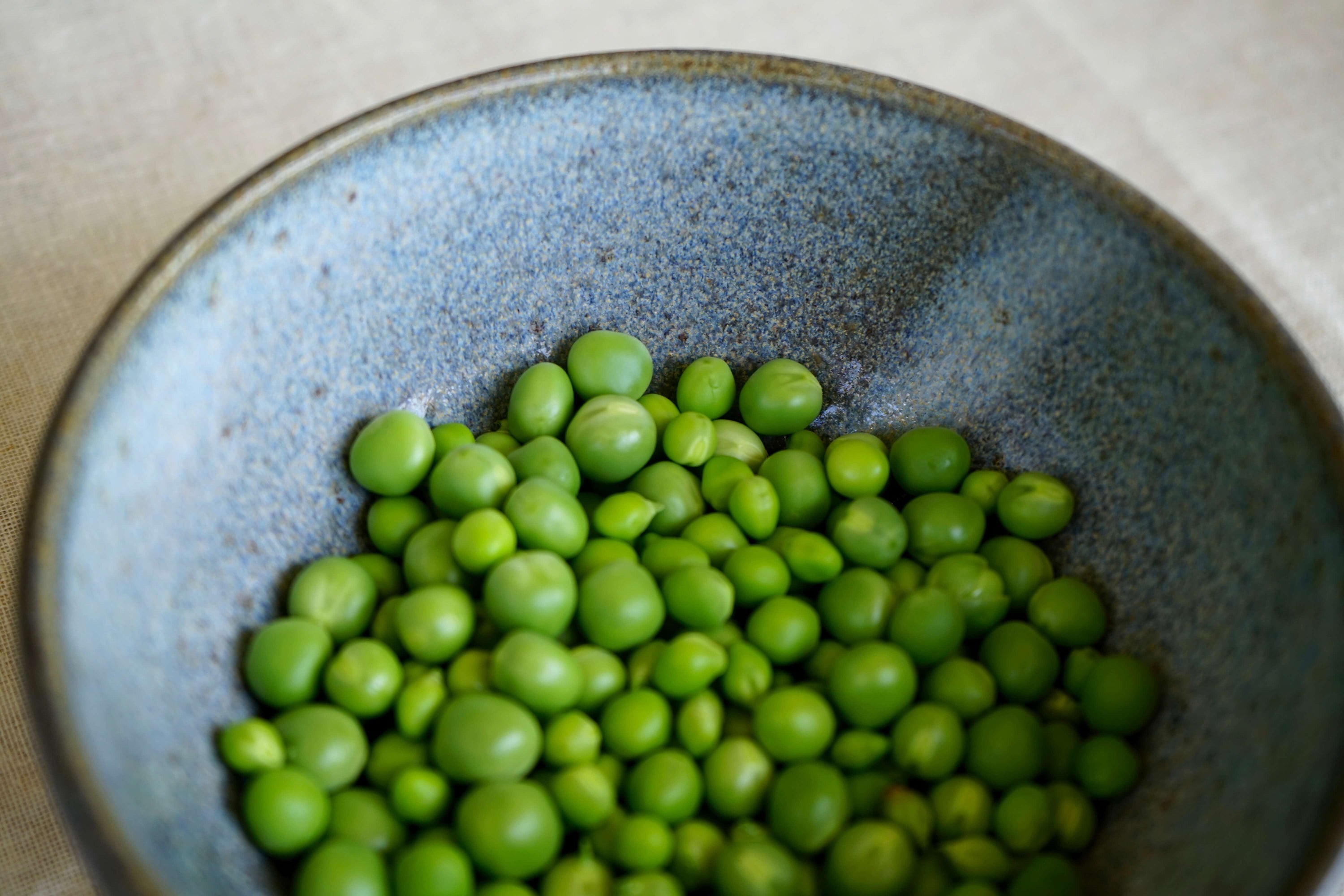 Farro pasta and fresh peas