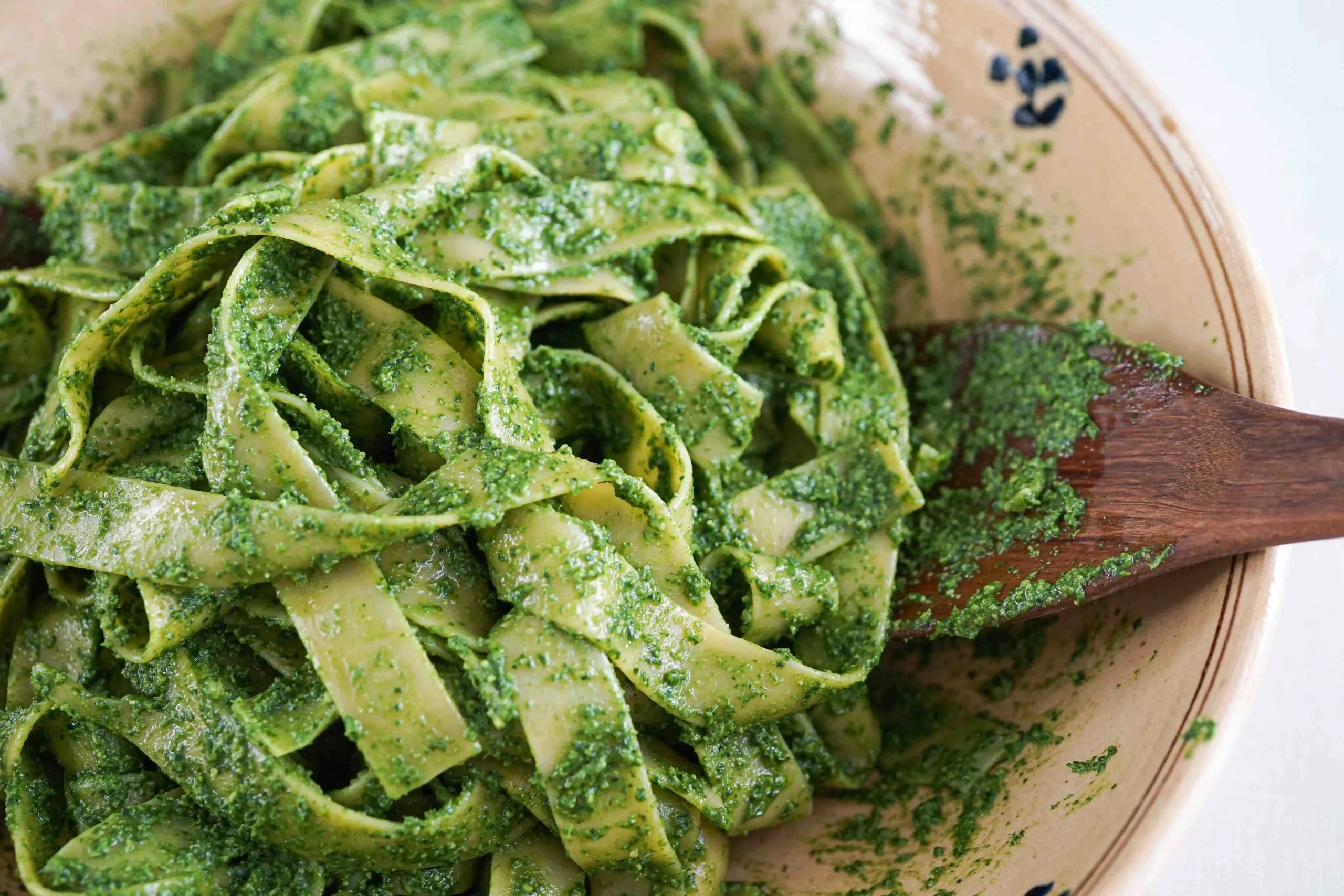 Pappardelle with cavolo nero pesto