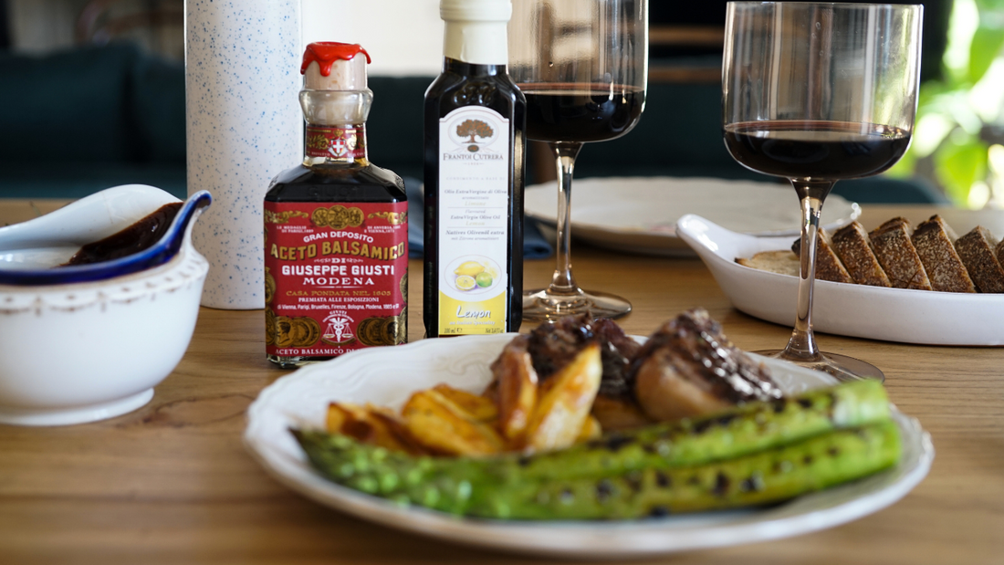 Balsamic Glazed Lamb Chops with Asparagus