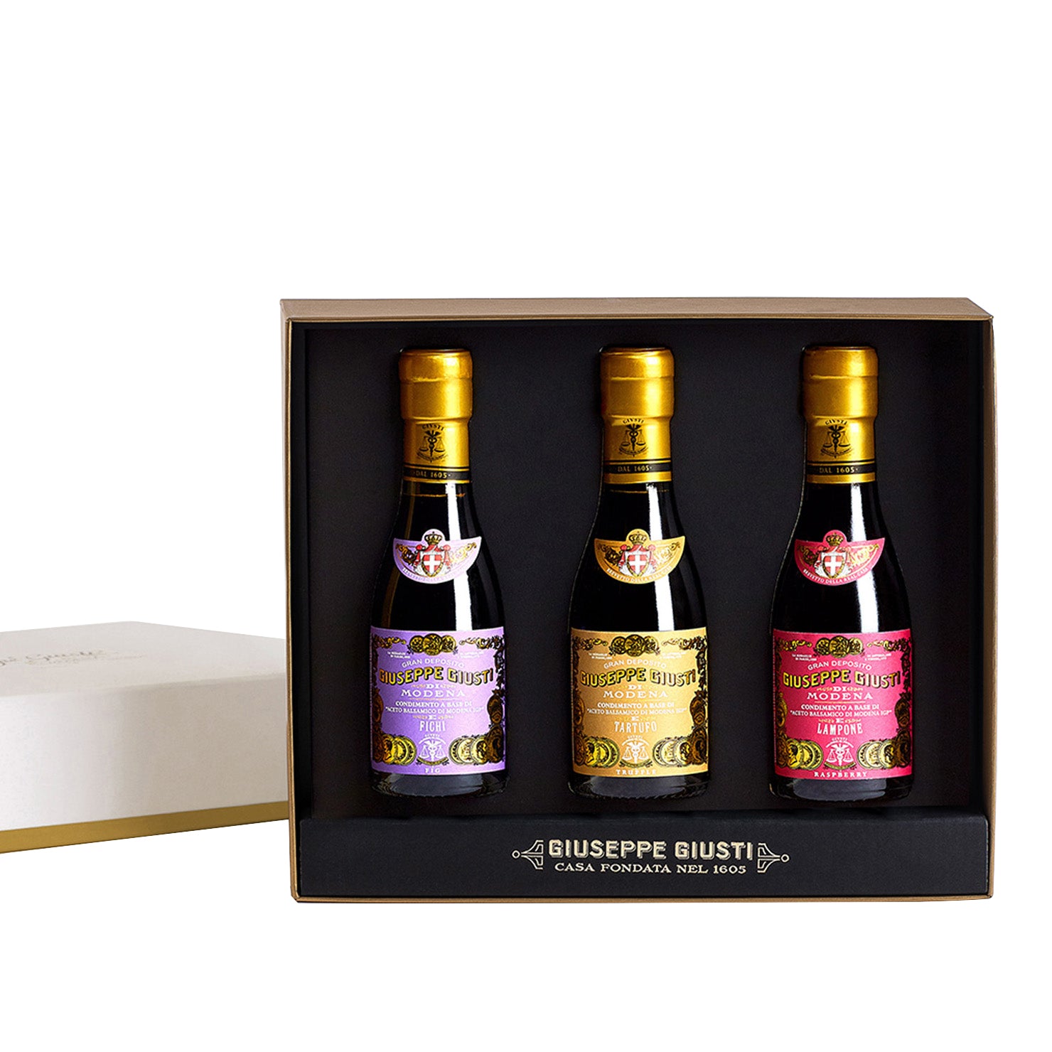 Infused Balsamic Vinegar -Truffle,fig & raspberry -Gift Set by Giusti