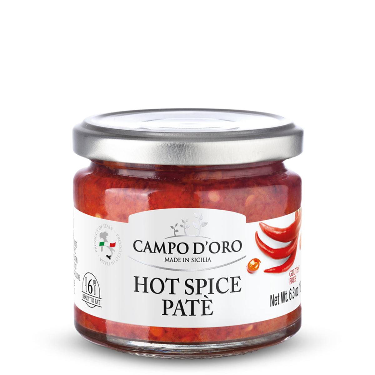 Hot Pepper Rustic Paté, Spicy Sicilian Spread - By Campo d'Oro