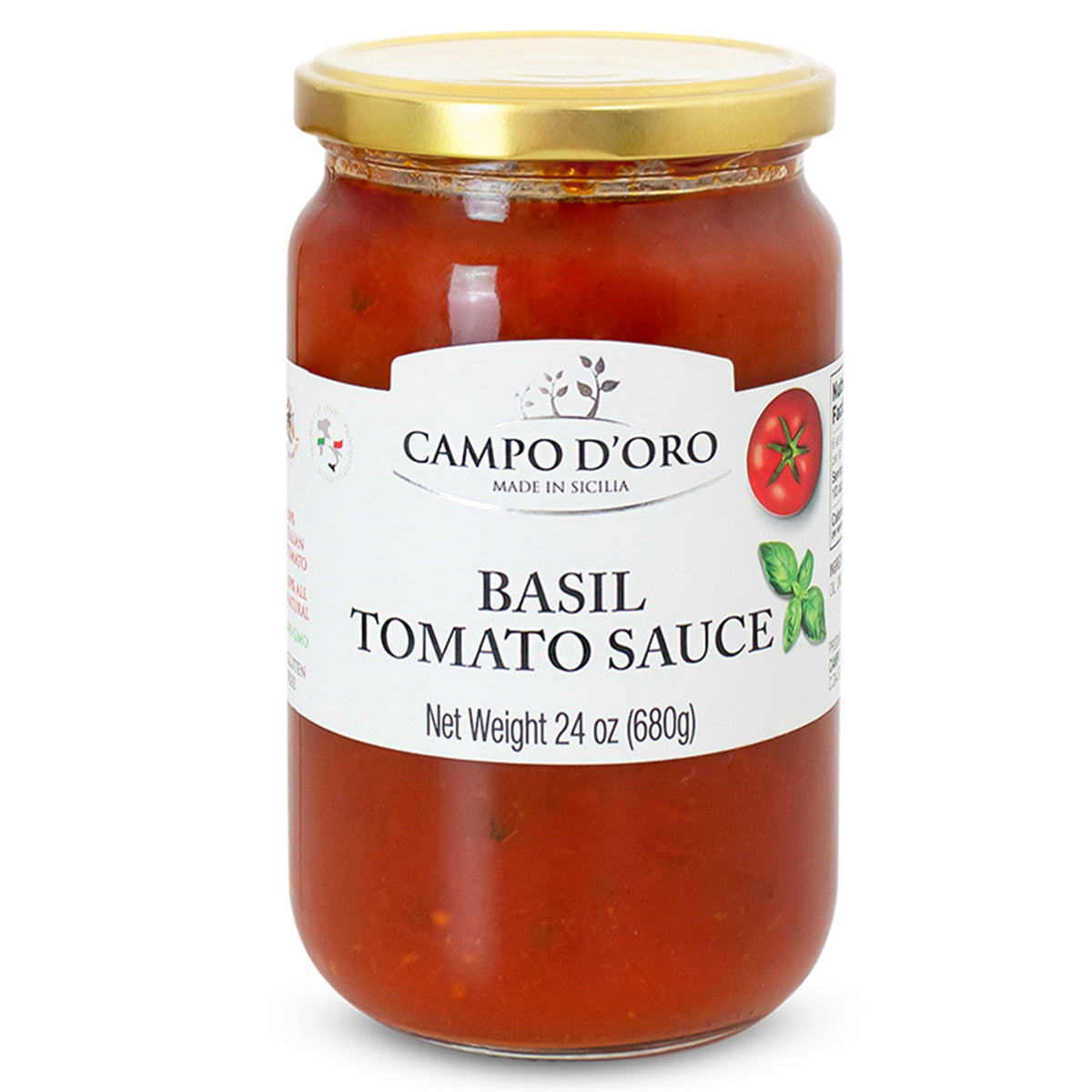 Basil Tomato Sauce, Fresh Basil Italian Pasta Sauce - By Campo d'Oro