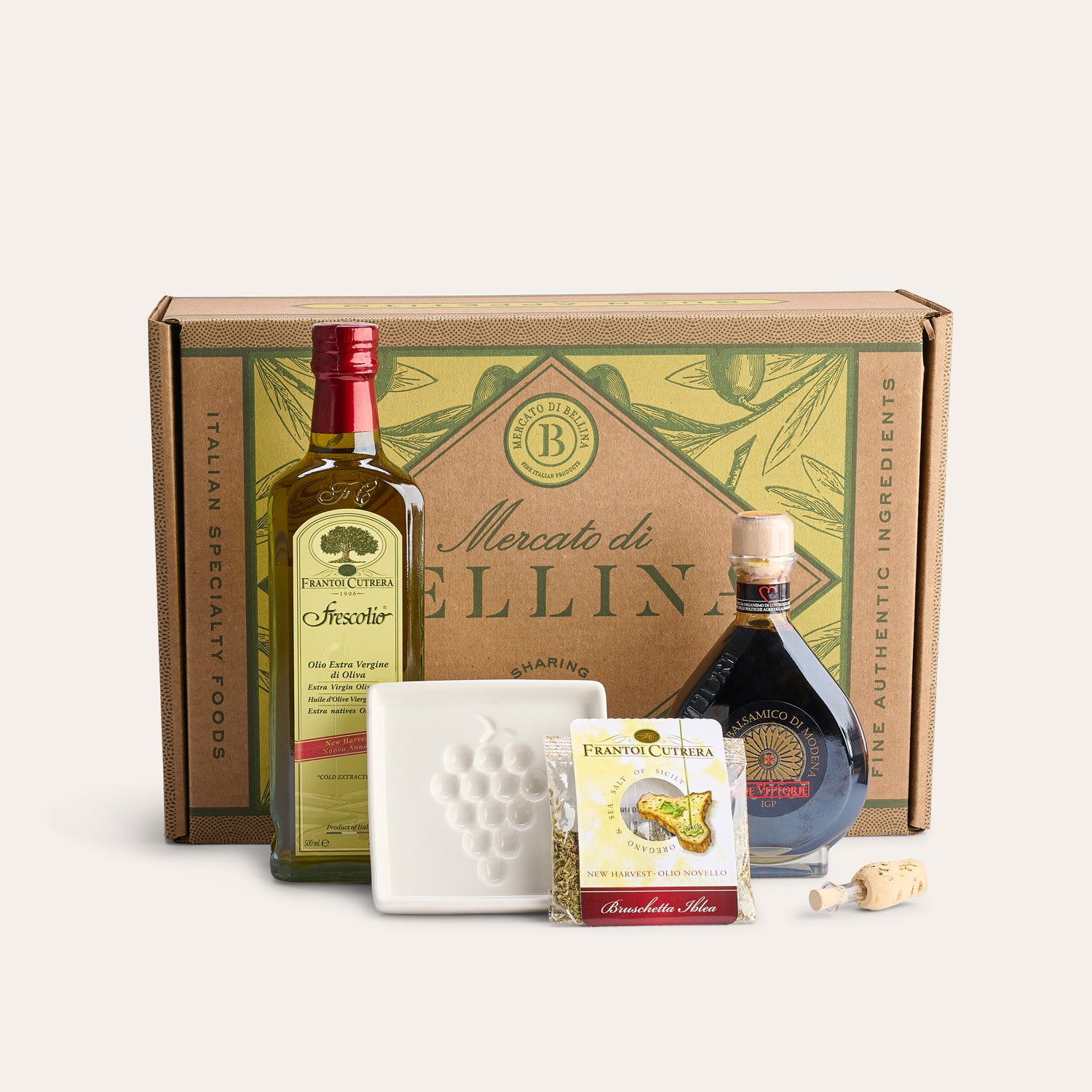 Balsamic Vinegar, Olive Oil, &  Bread Dipping Plate Gift Set