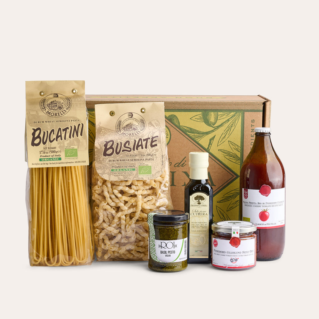 Bellina Gourmet Pasta and Sauce Gift Set - Artisan Bucatini Pasta Kit with  Au