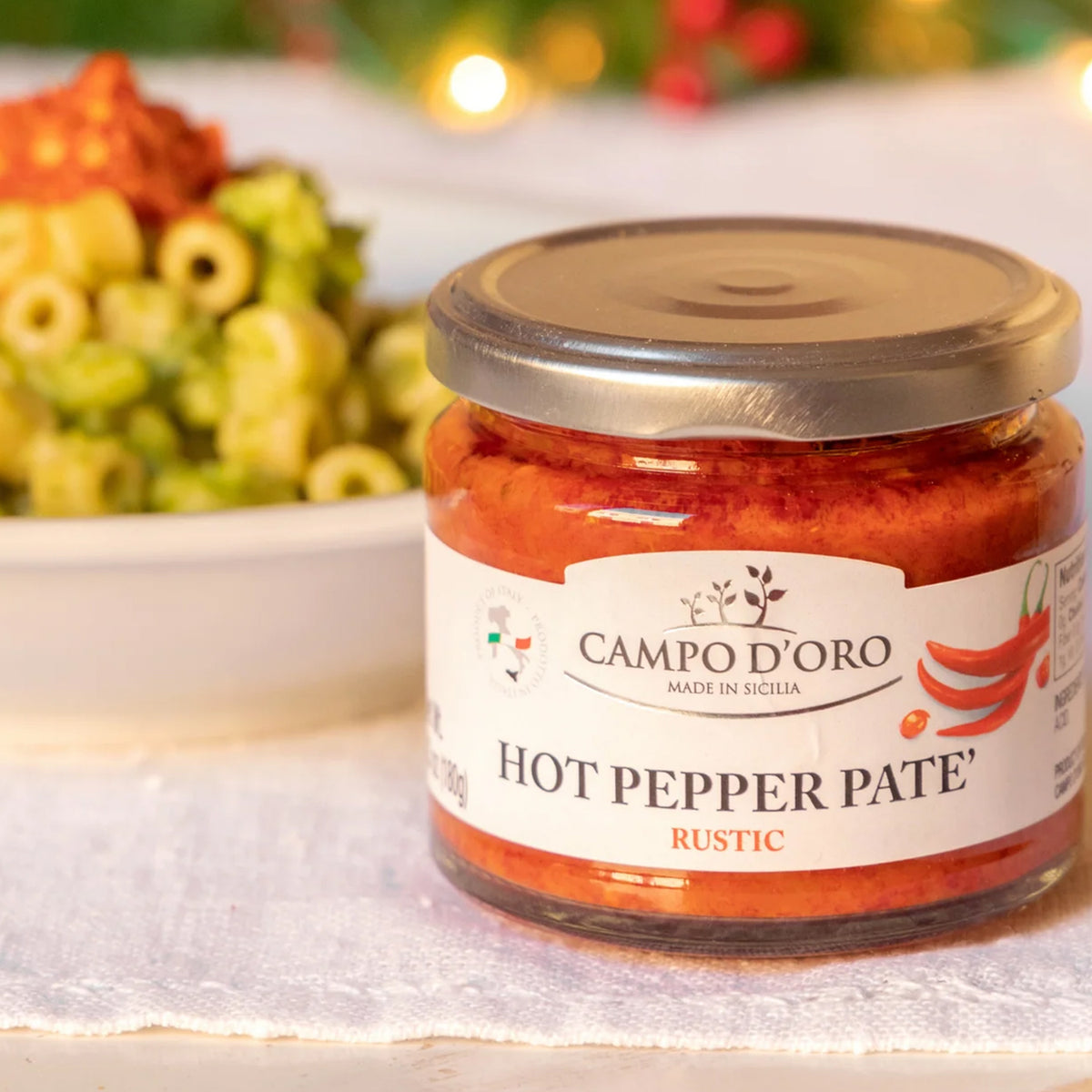 Hot Pepper Rustic Paté, Spicy Sicilian Spread - By Campo d'Oro