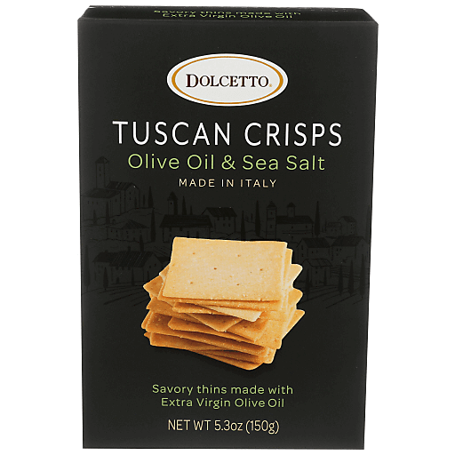 Tuscan Crisps, Italian Crackers, Olive Oil &  Sea Salt - By Dolcetto
