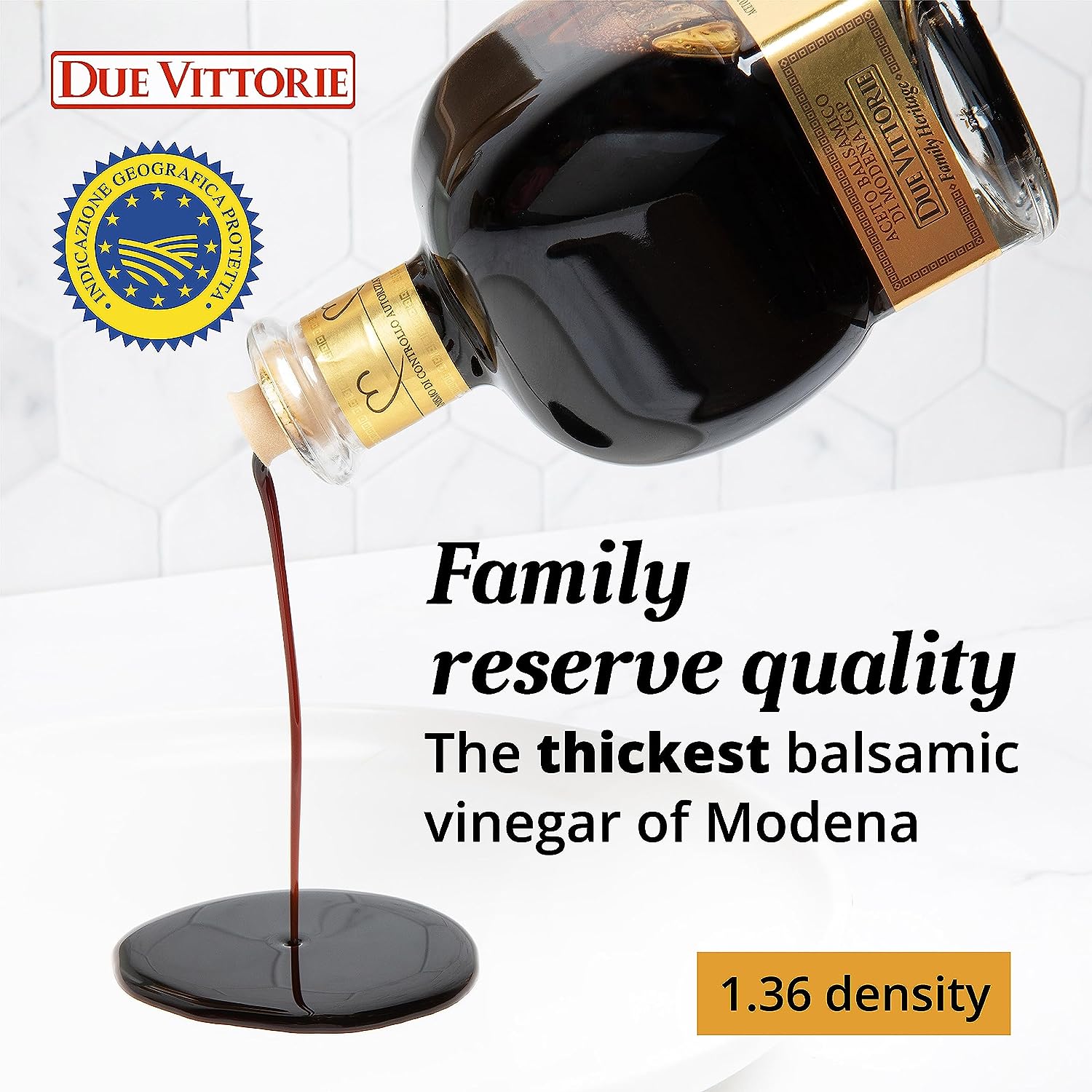 Famiglia Gold IGP Extra Dense Balsamic Vinegar - with Box and Pourer - by Due Vittorie