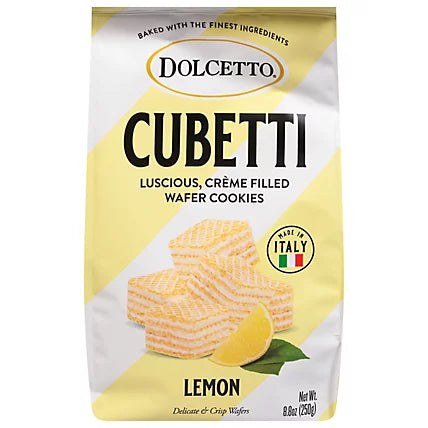 Cubetti Creme Filled Wafer Cookies, Lemon Cream - By Dolcetto