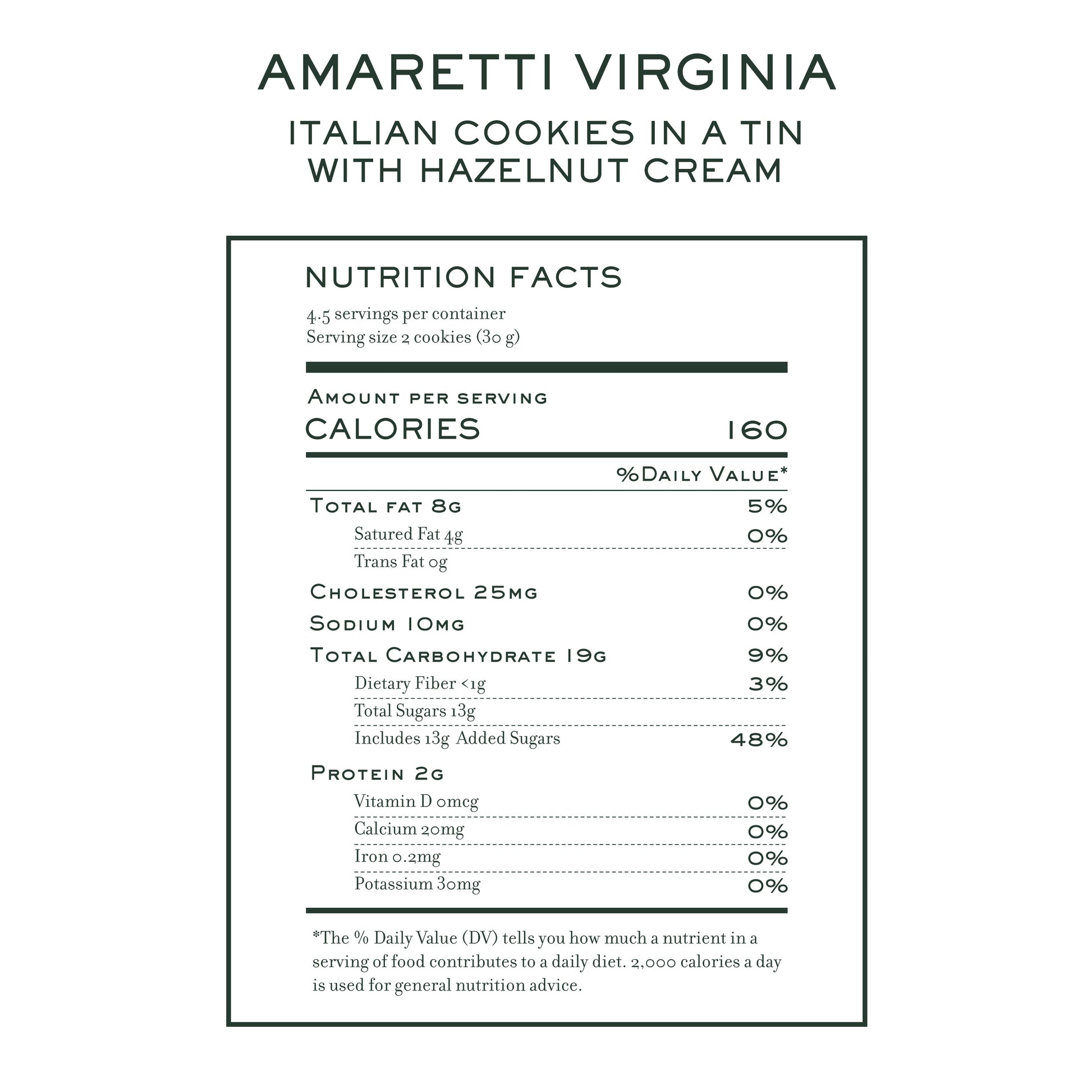 Blue tin of Amaretti Virginia hazelnut cream filled cookies