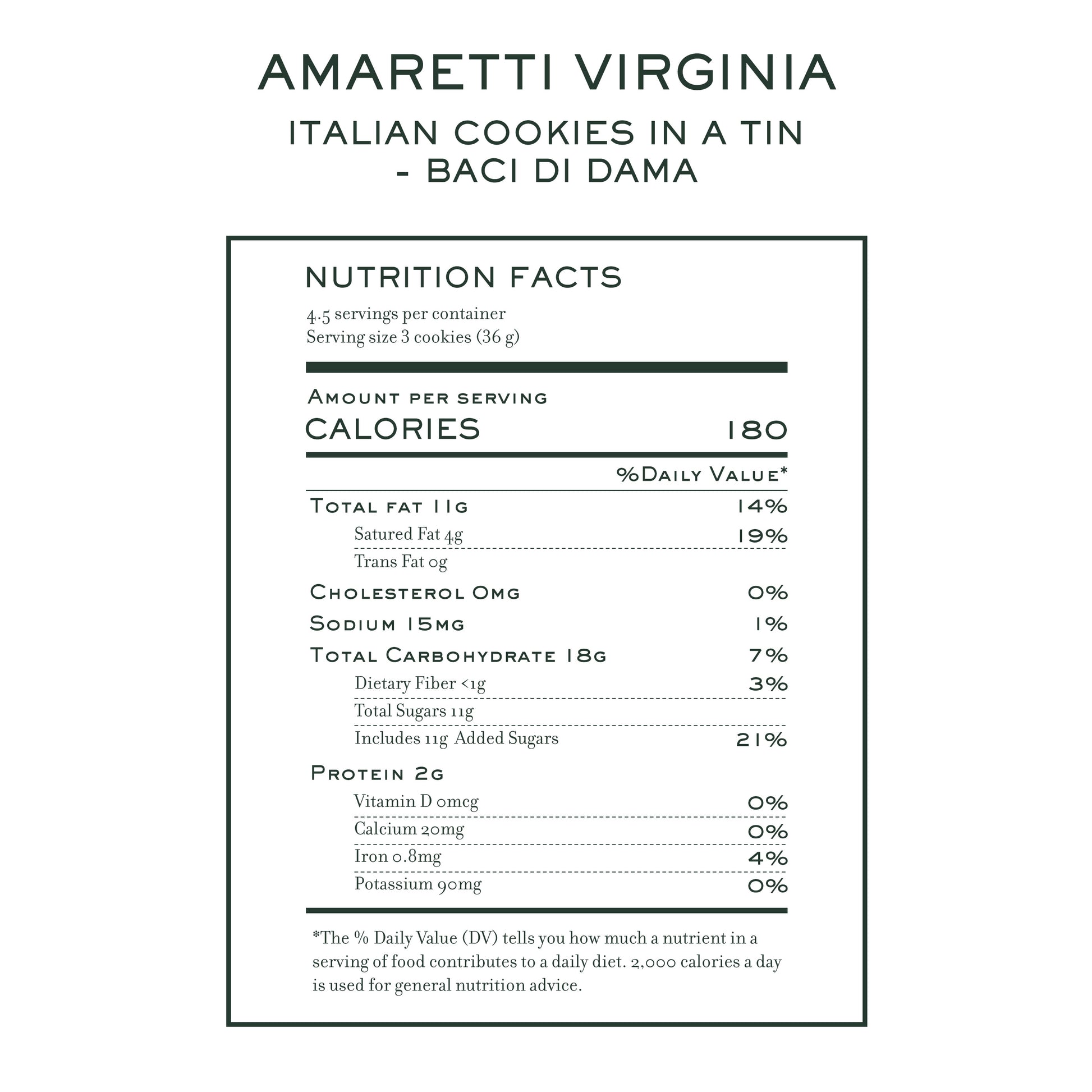 Pink tin of Amaretti Virginia Baci di Dama Italian cookies