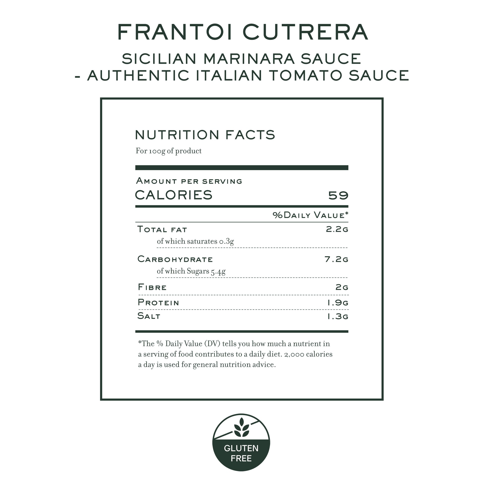Nutrition facts panel for Amaretti Virginia soft Italian almond cookies