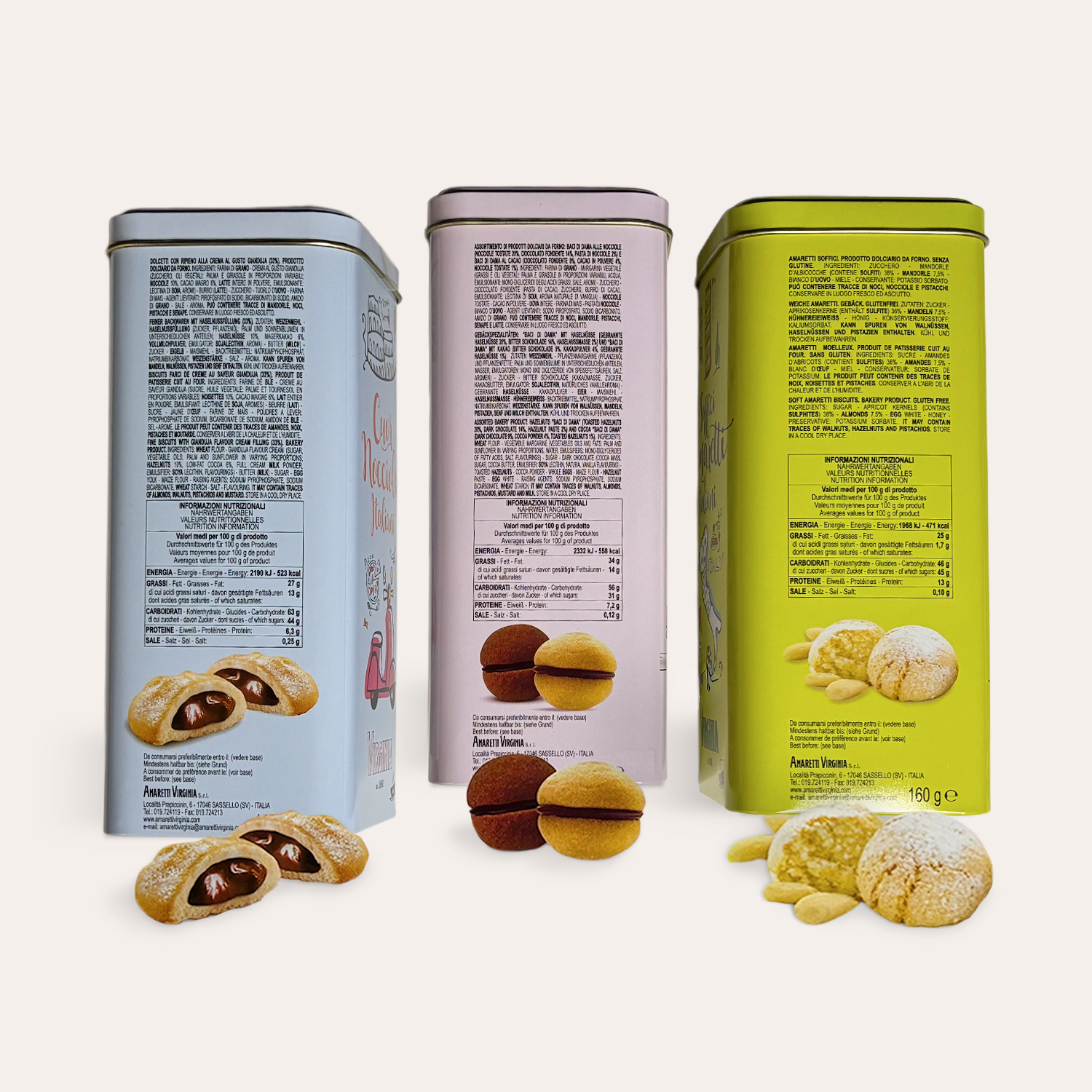 Gourmet Italian Cookie Tin - By Amaretti Virginia