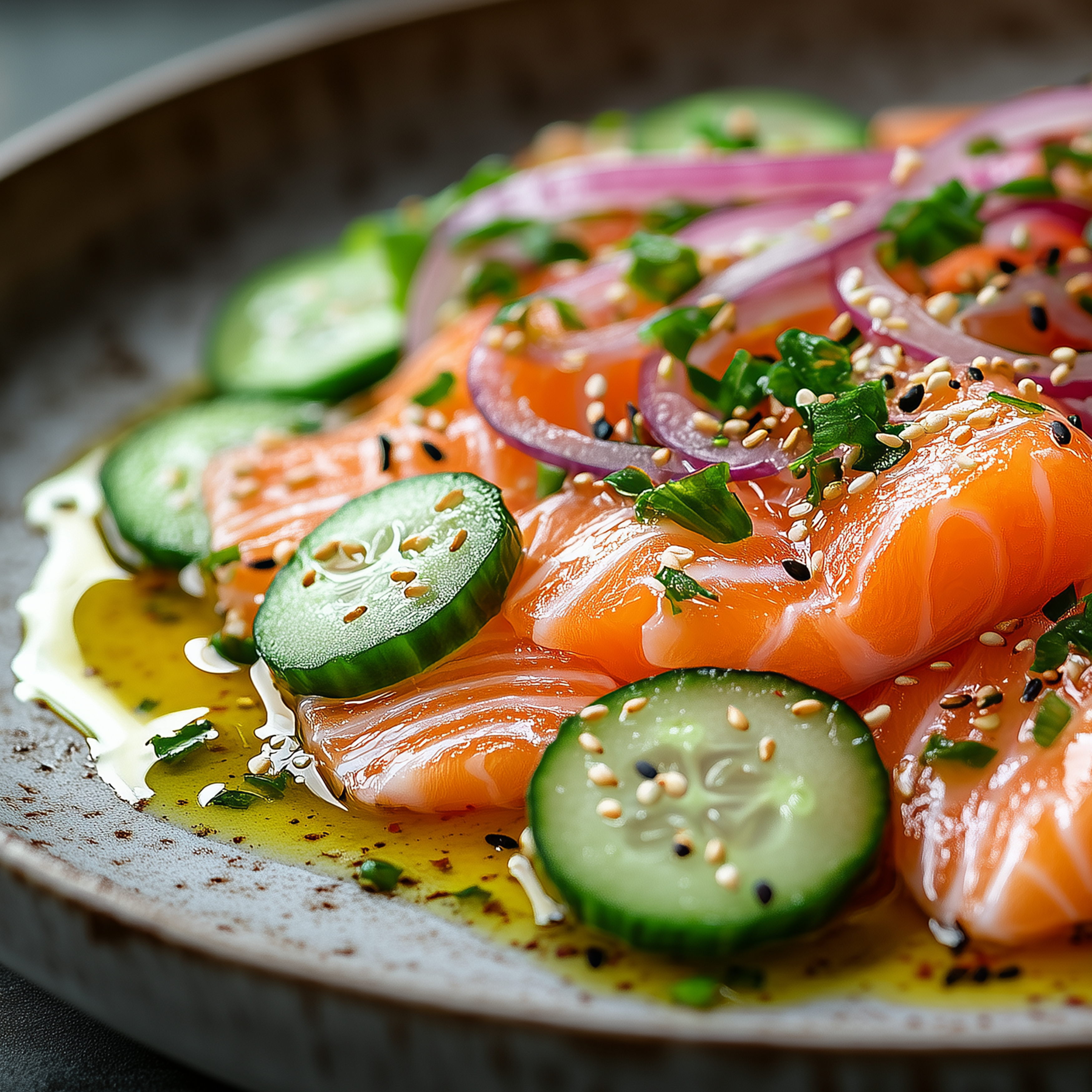 Delicate Extra Virgin Olive Oil enhancing a beautifully plated fish dish, Masserie di Santeramo