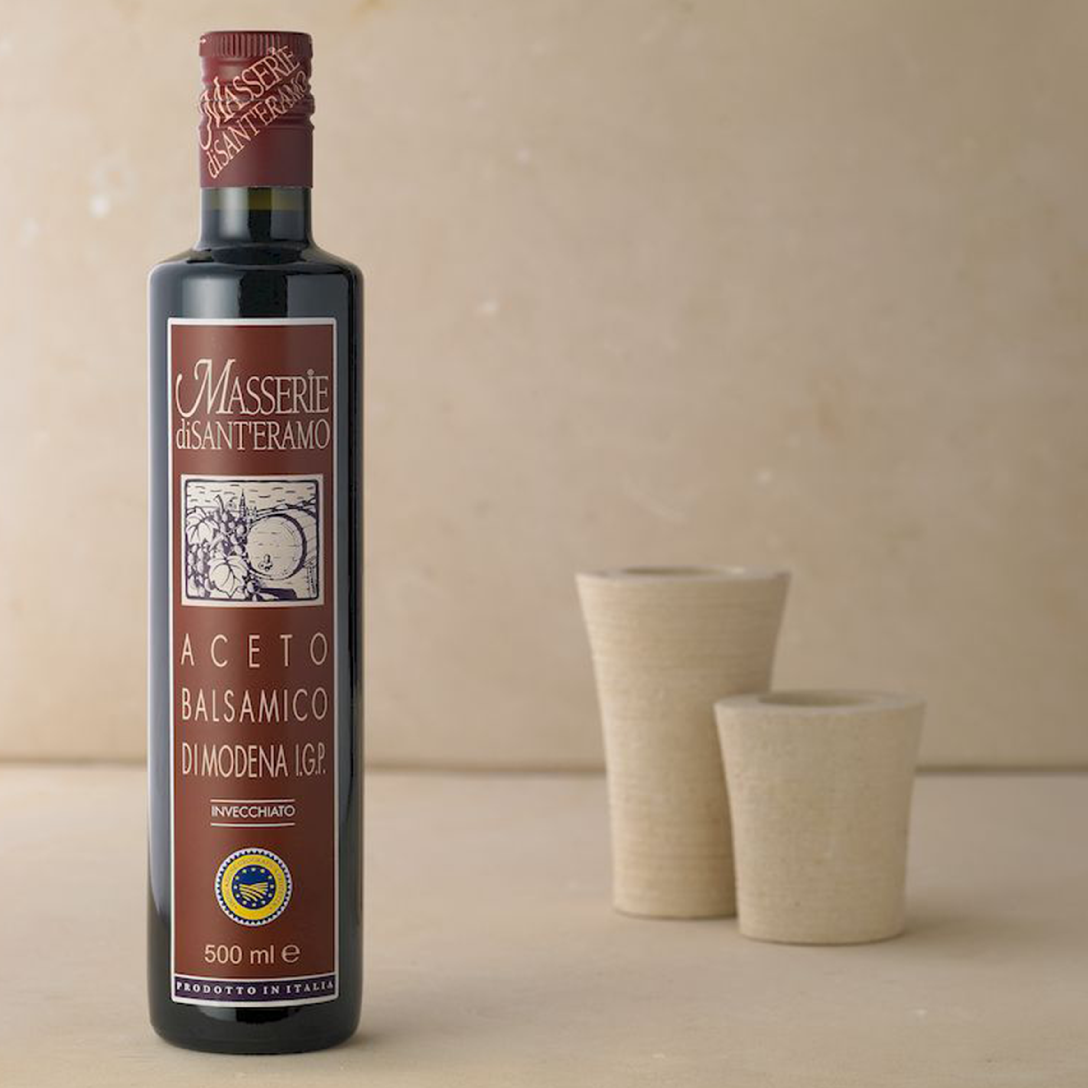 Burgundy Label Balsamic Vinegar adding depth to a gourmet cheese and charcuterie board, Masserie di Santeramo