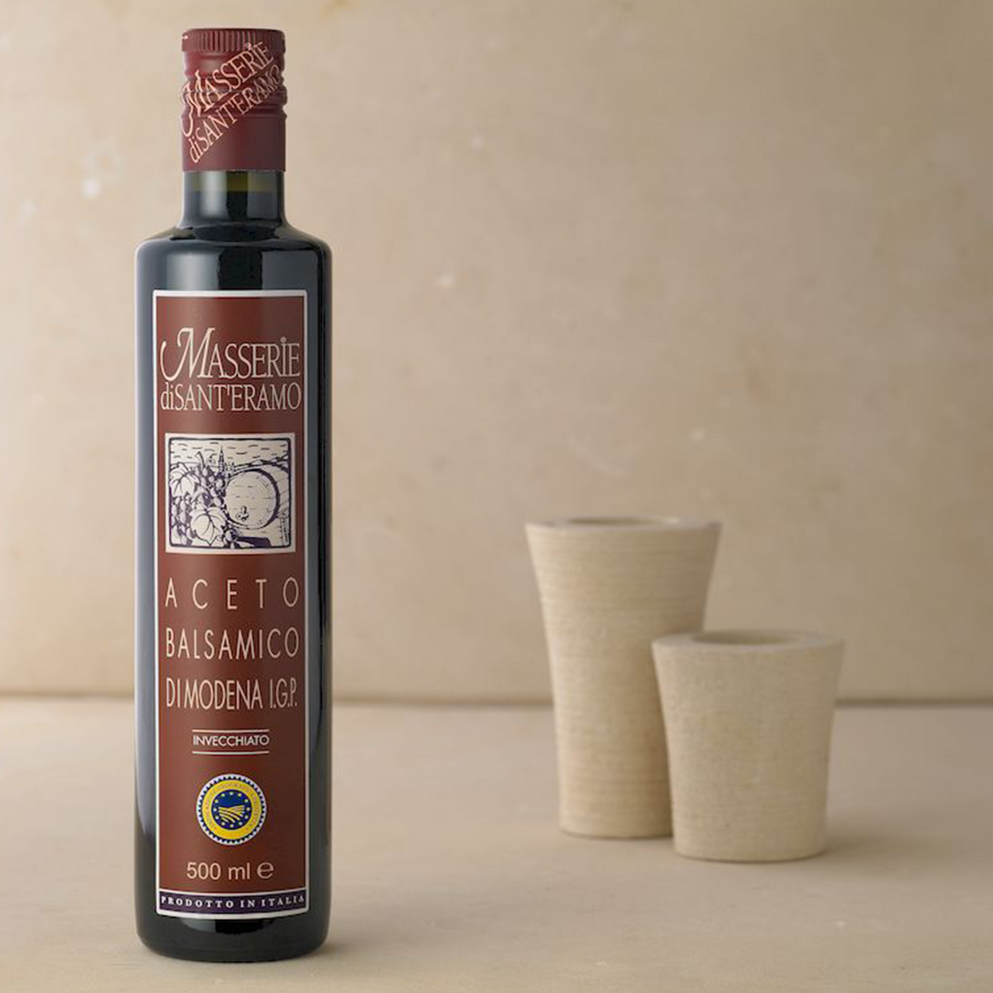 Burgundy Label Balsamic Vinegar adding depth to a gourmet cheese and charcuterie board, Masserie di Santeramo