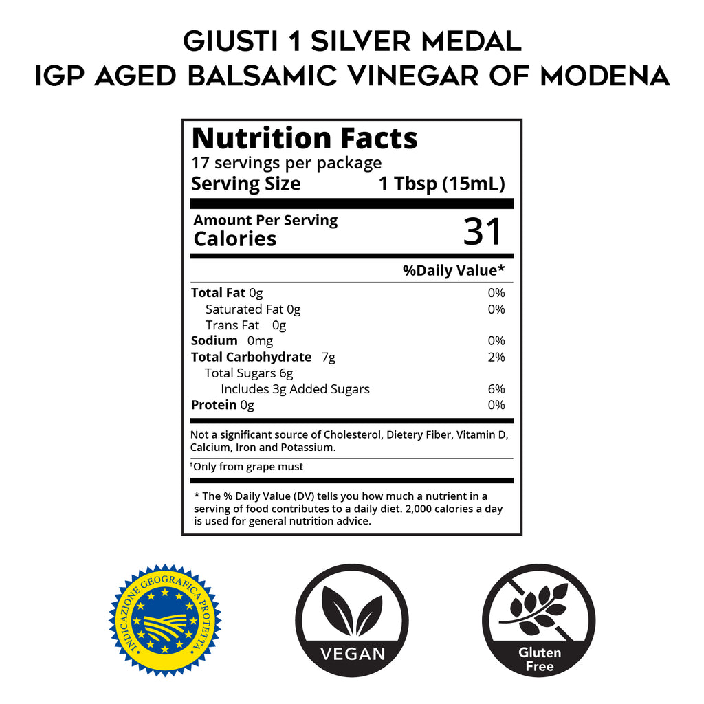 Aged (6yr) Balsamic Vinegar of Modena -IGP -1 Silver Medal- by Giusti
