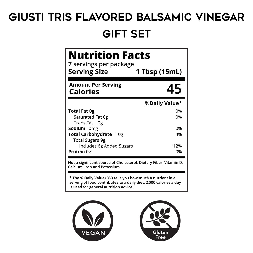 Infused Balsamic Vinegar -Truffle,fig &  raspberry -Gift Set by Giusti