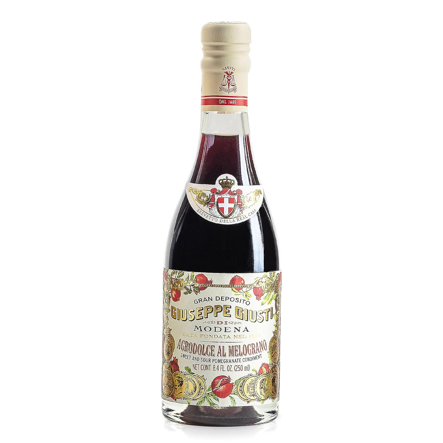 Giusti Pomegranate Vinegar Sweet and Sour Gourmet Fruit Condiment from Modena, Italy - by Giusti