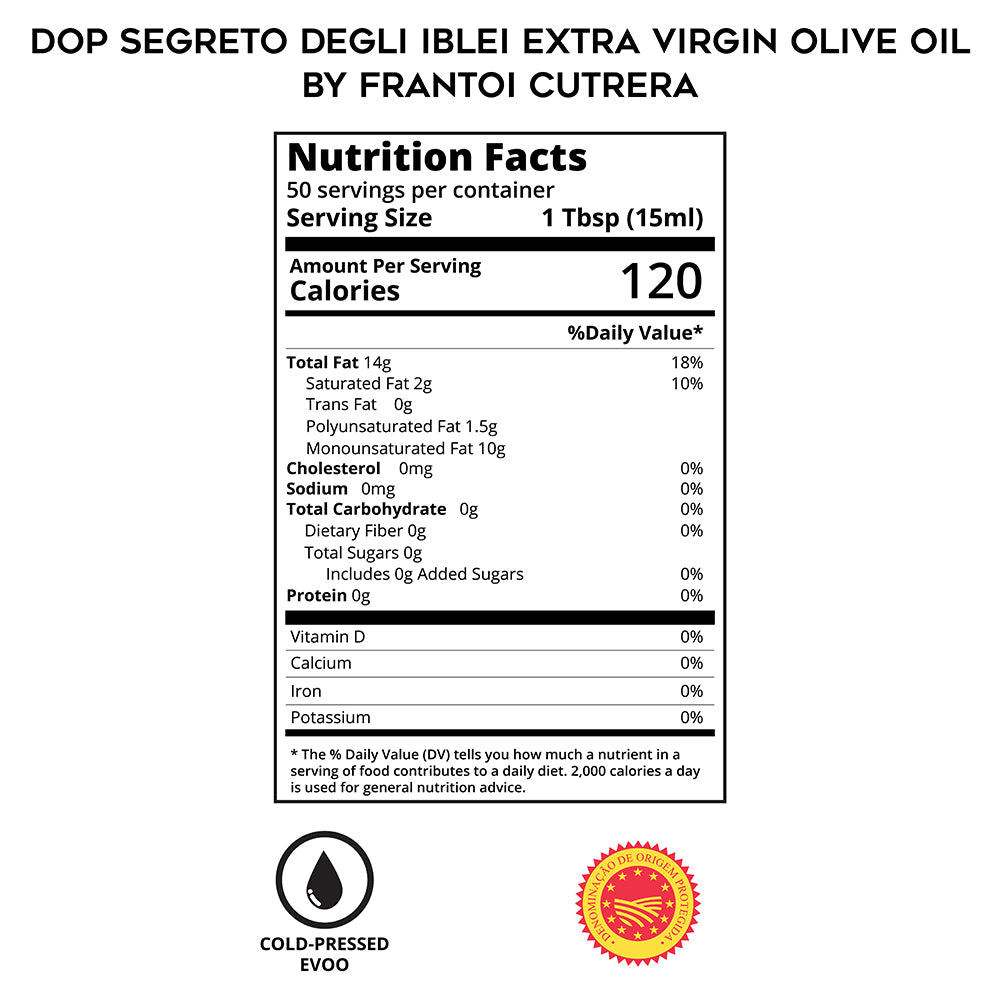 DOP Segreto Degli Iblei Extra Virgin Olive Oil by Frantoi Cutrera
