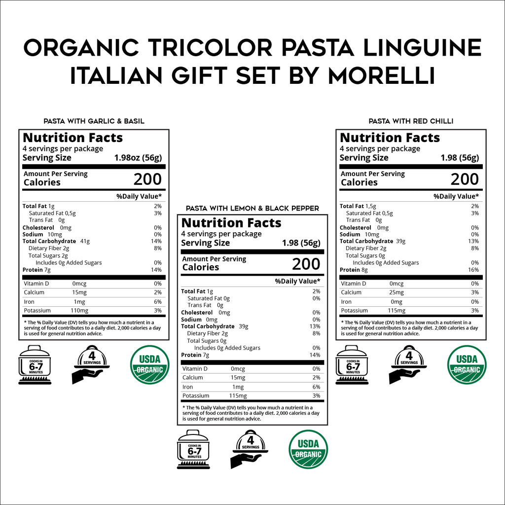 ORGANIC TRICOLOR PASTA LINGUINE