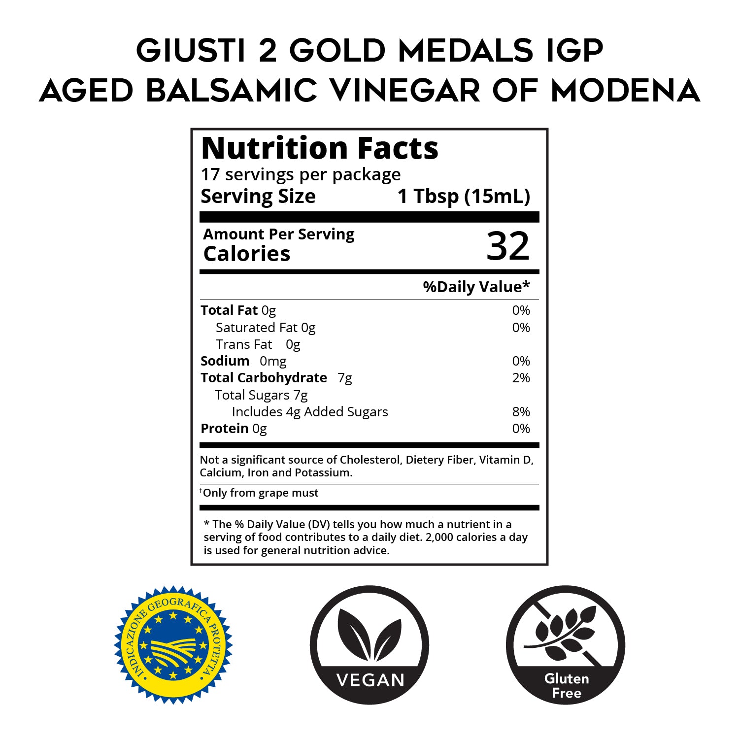 Aged (8yr) Balsamic Vinegar of Modena - IGP- 2 Gold Medals - by Giusti