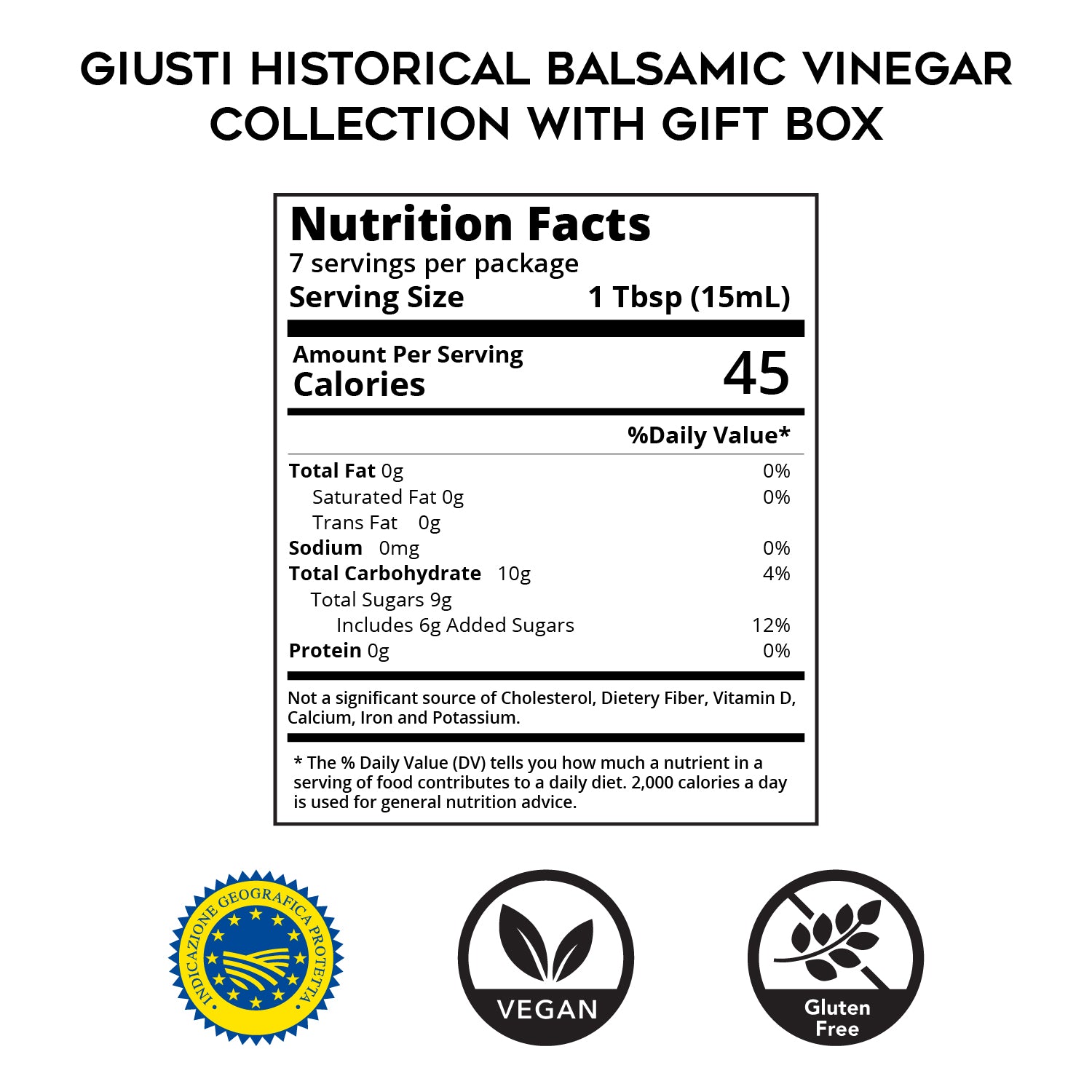 IGP Historical Balsamic Vinegar Collection with Wooden Box by Giusti