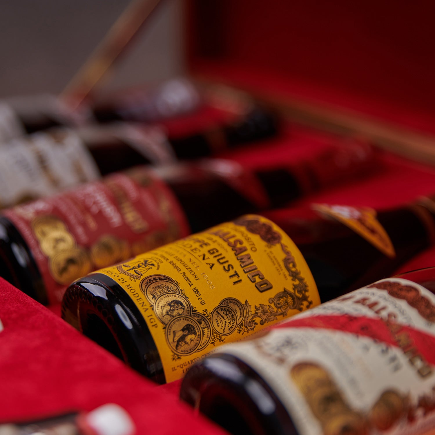 Scrigno Historical Balsamic Vinegar Collection with Wooden Box by Giusti