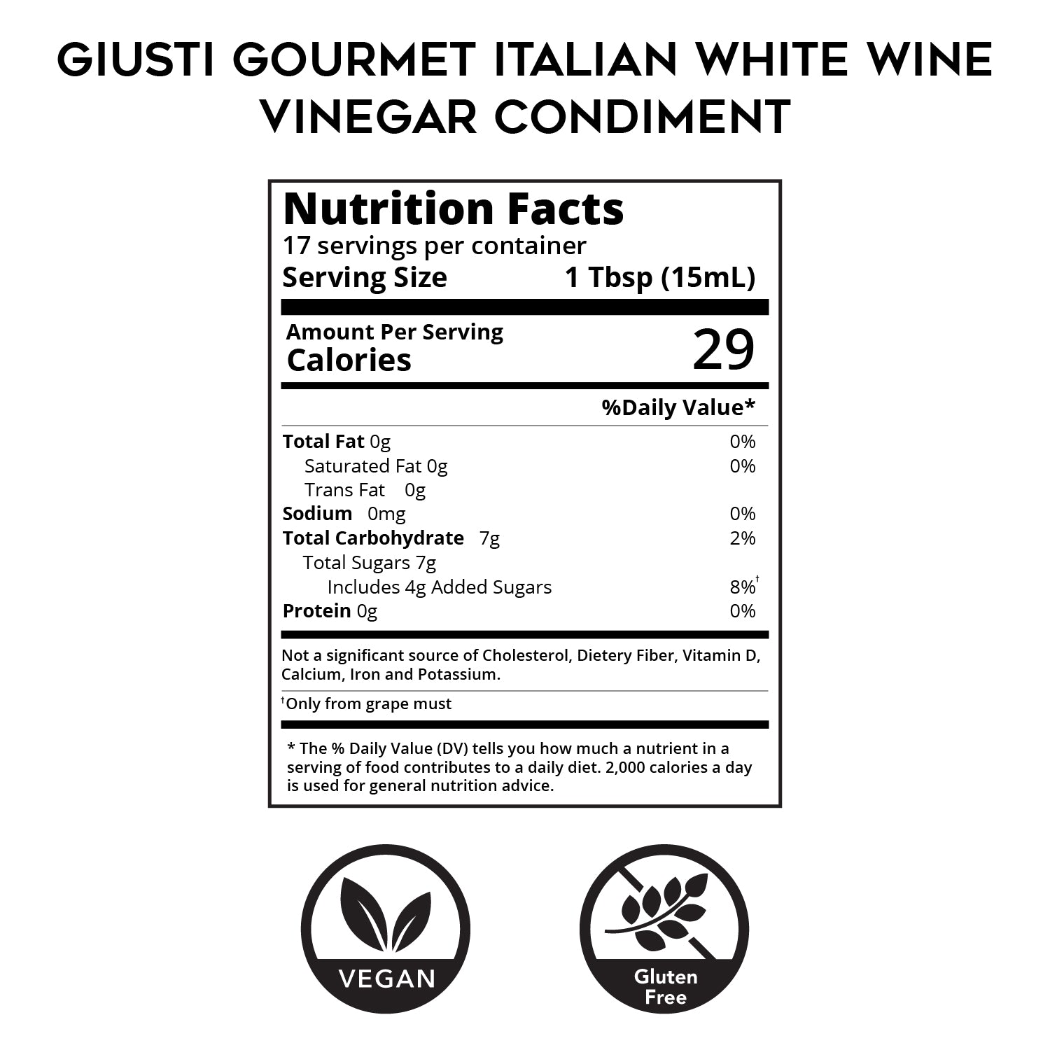 Gourmet Italian White Wine Vinegar Condiment by Giusti