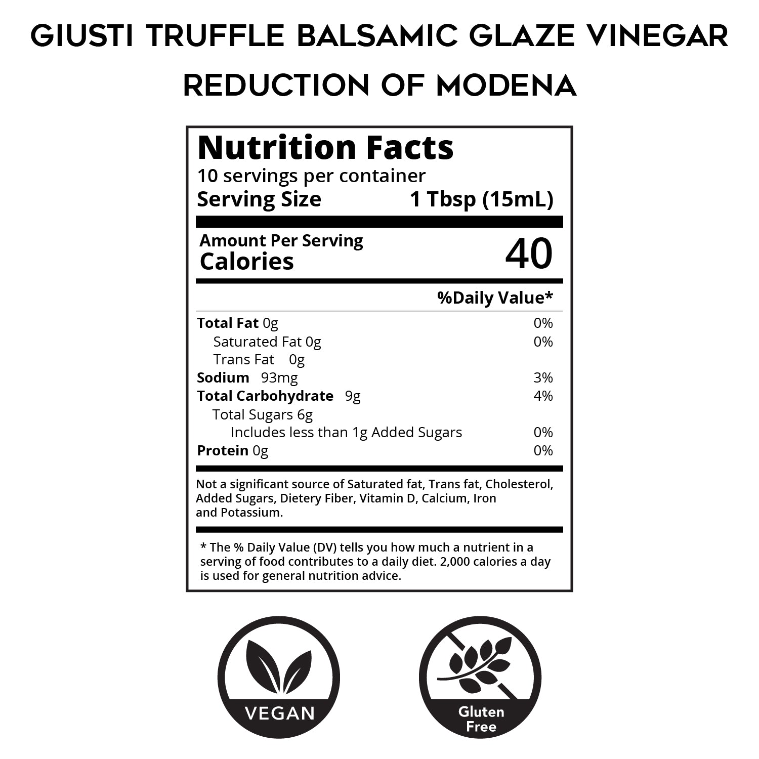 Truffle Balsamic Glaze -Balsamic Reduction of Modena by Giusti
