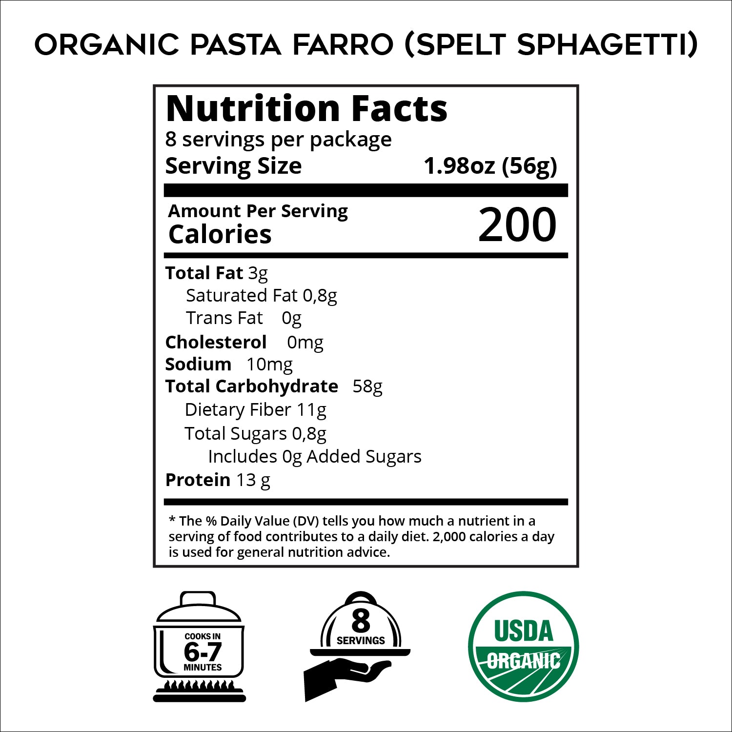Organic Pasta Farro (Spelt Sphagetti) - Made in Italy by Morelli