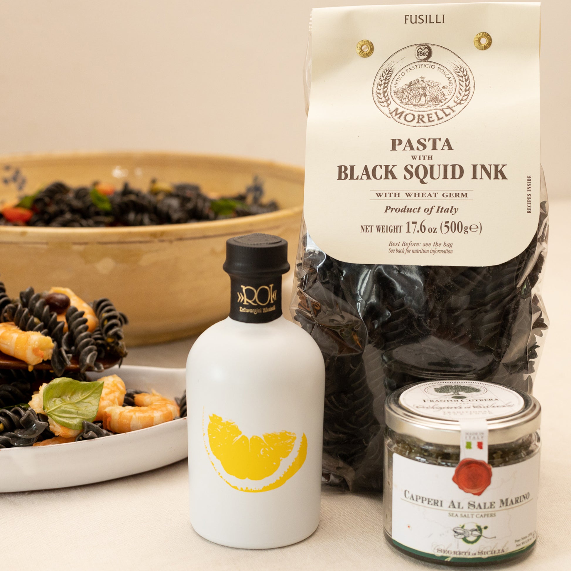black squid ink pasta