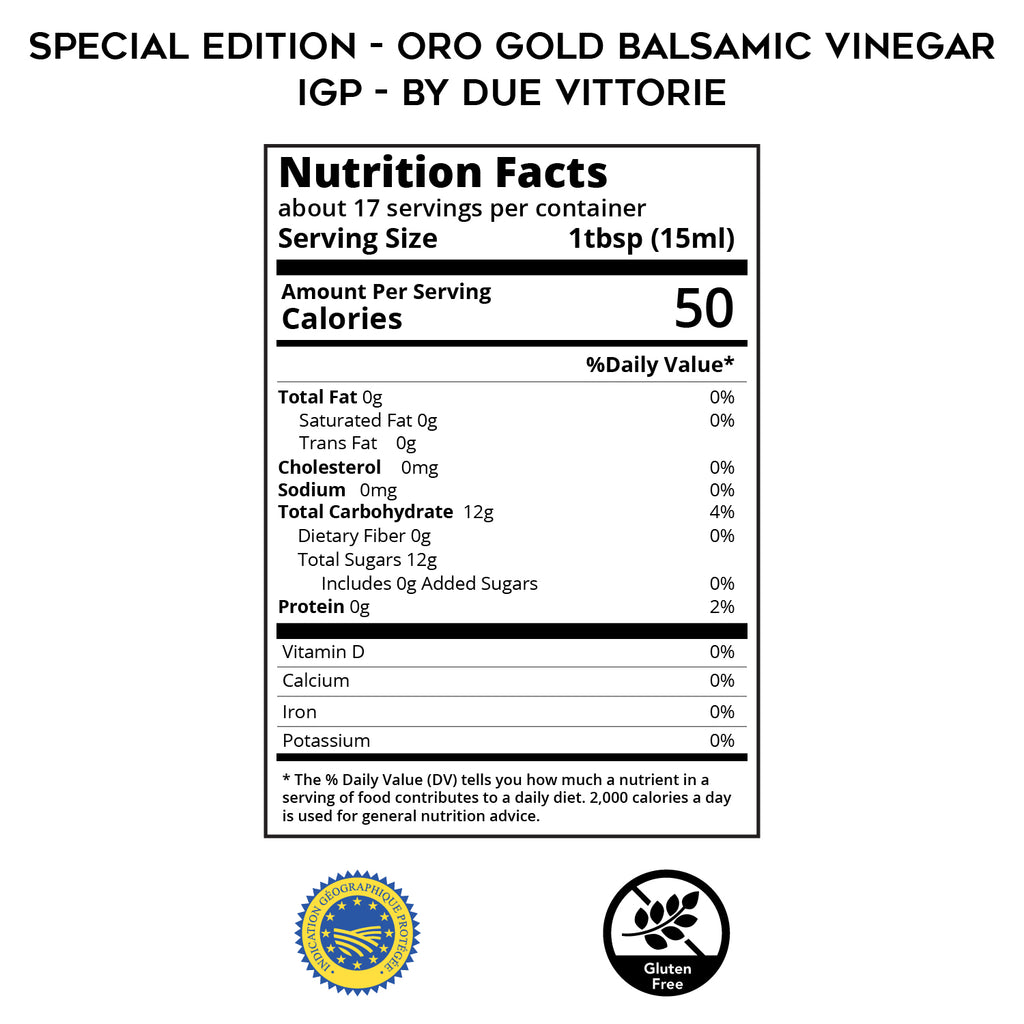 Special Edition IGP Oro Gold Balsamic Vinegar - with built-in Pourer - by Due Vittorie