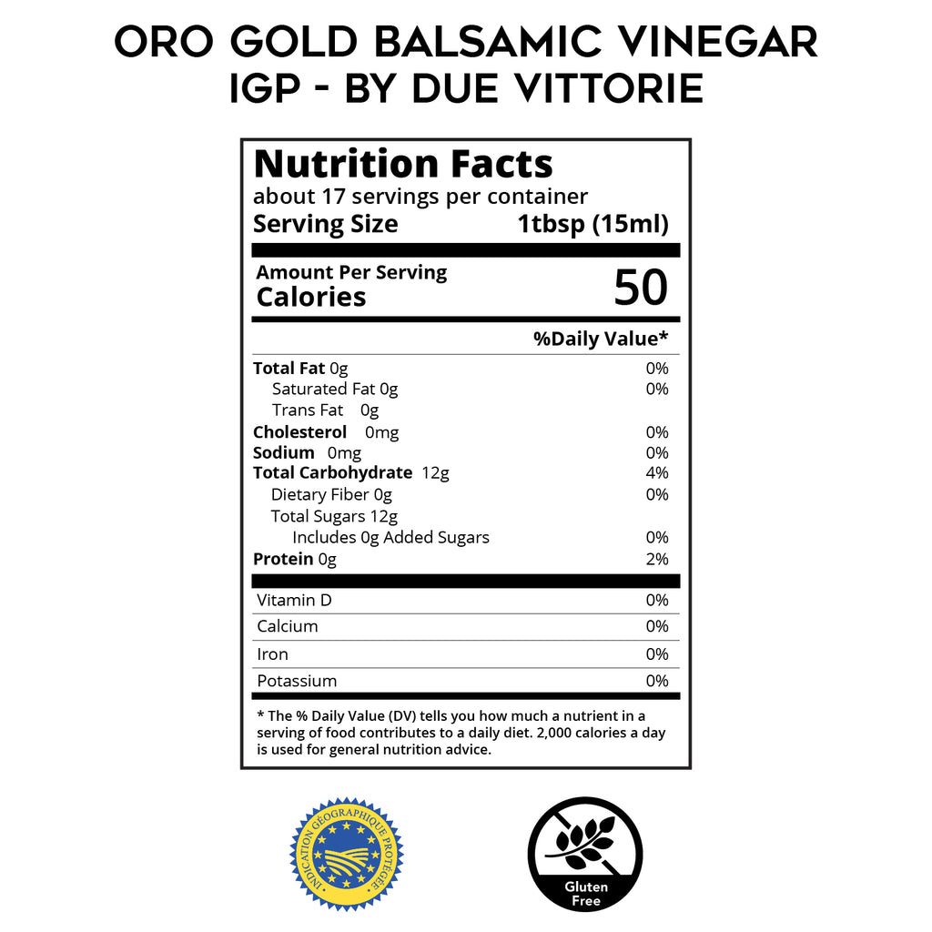 IGP Oro Gold Balsamic Vinegar - with built-in Pourer - by Due Vittorie