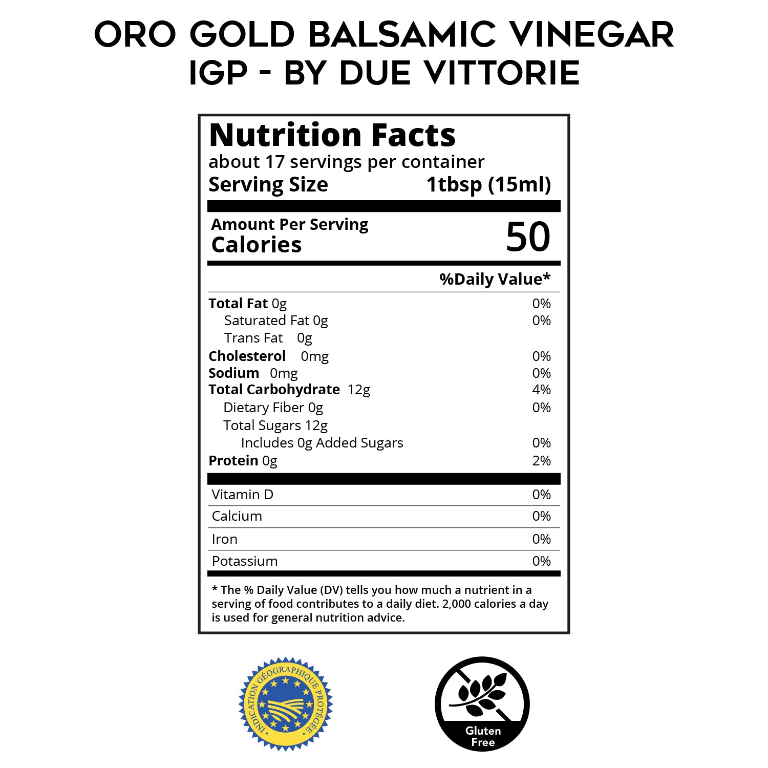 IGP Oro Gold Balsamic Vinegar - with built-in Pourer - by Due Vittorie