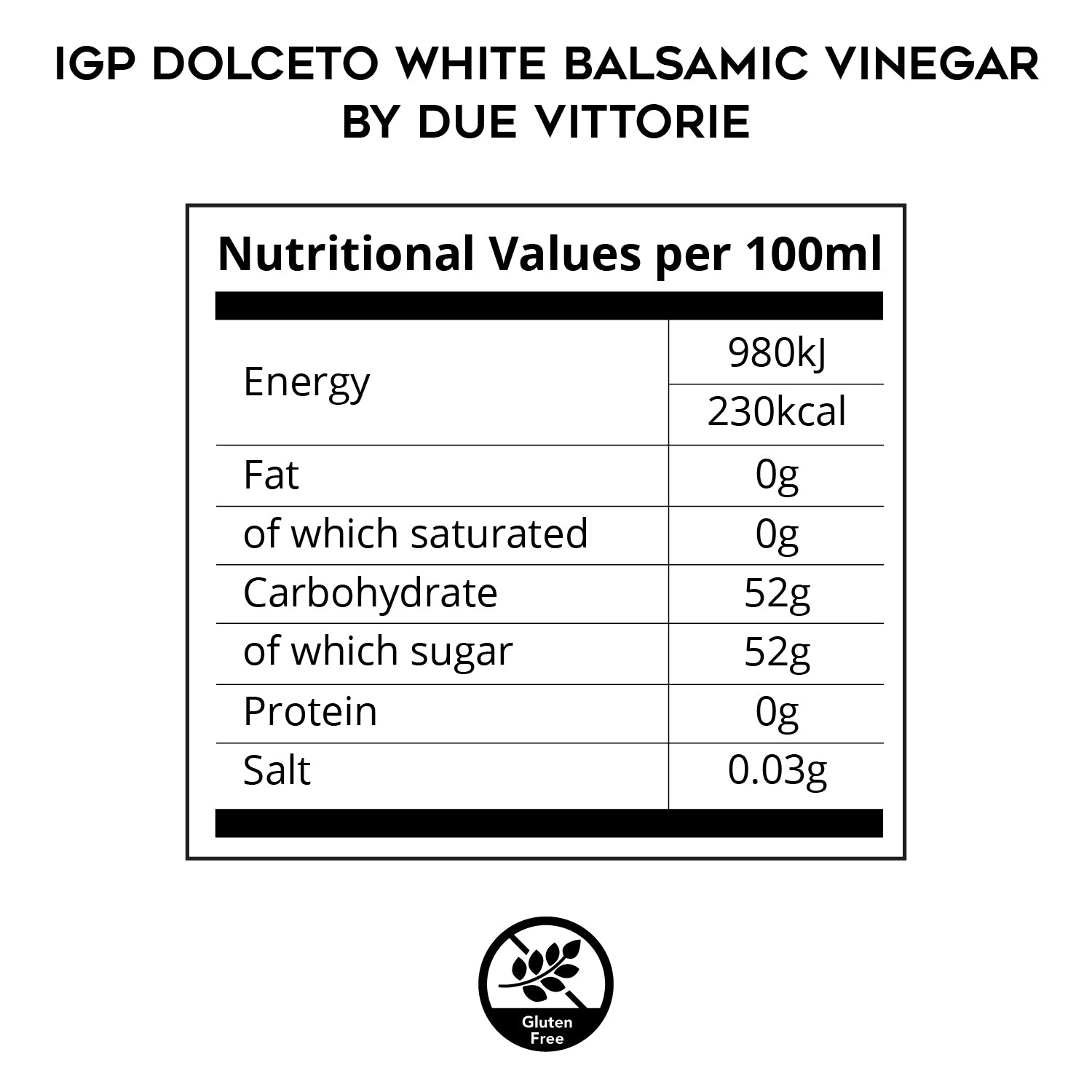 IGP Dolceto White Balsamic Vinegar by Due Vittorie