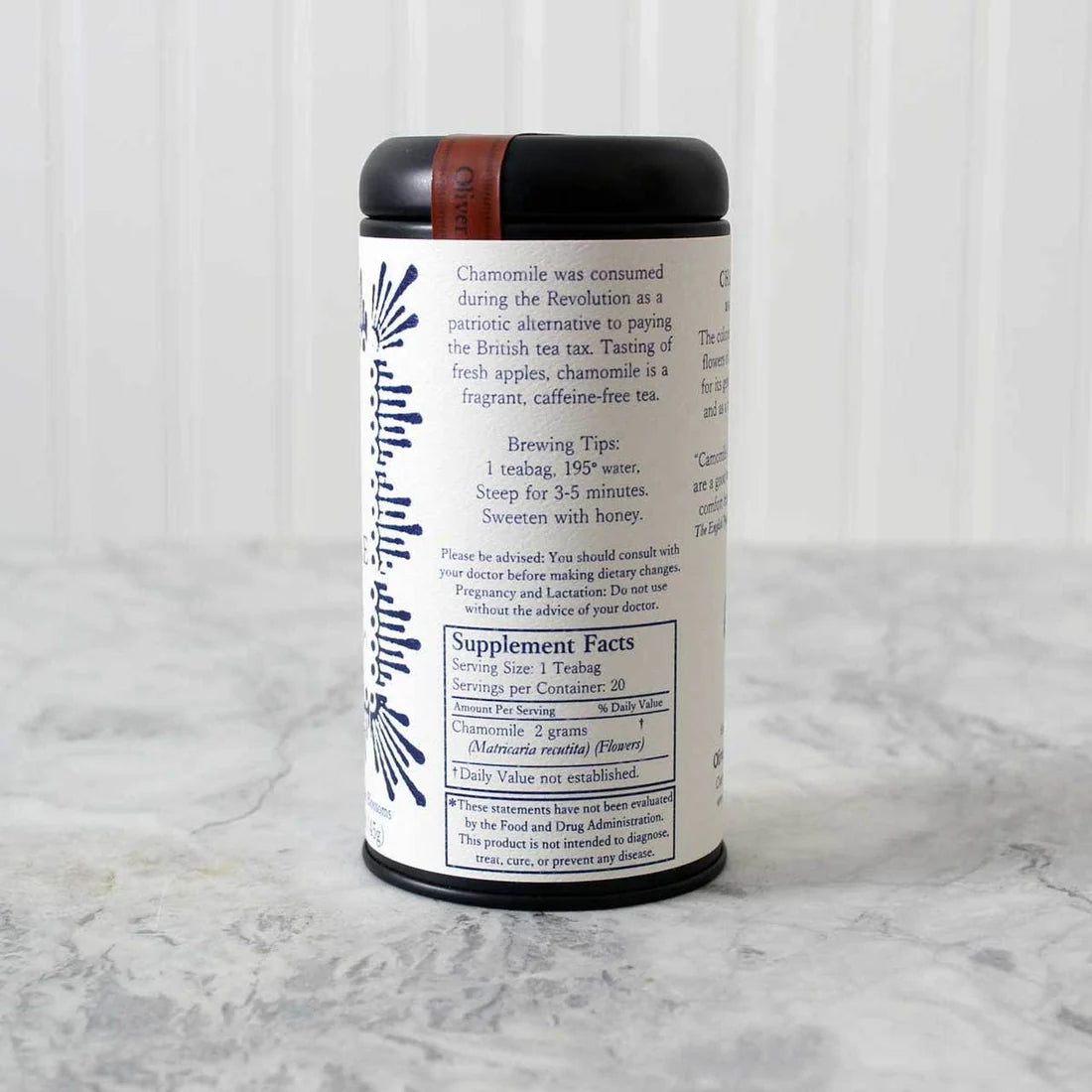 Chamomile Tea, Colonial Herbal Remedy No. 4 Gift Tin- By Oliver Pluff