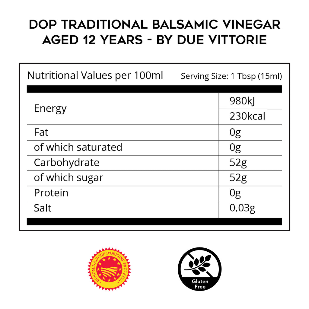 DOP Traditional Balsamic Vinegar - Aged 12 Years - by Due Vittorie