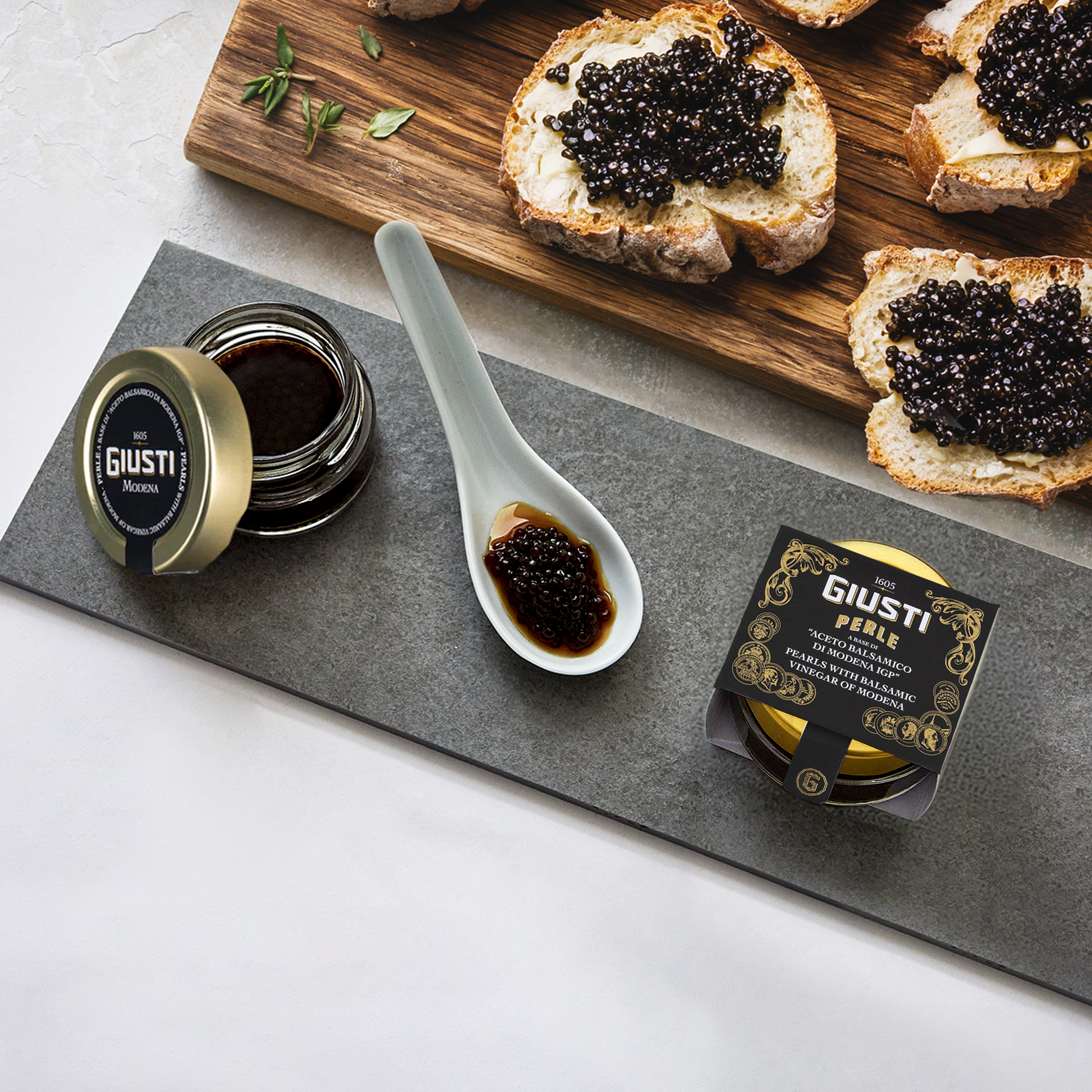Black Pearls of IGP Balsamic Vinegar of Modena by Giusti