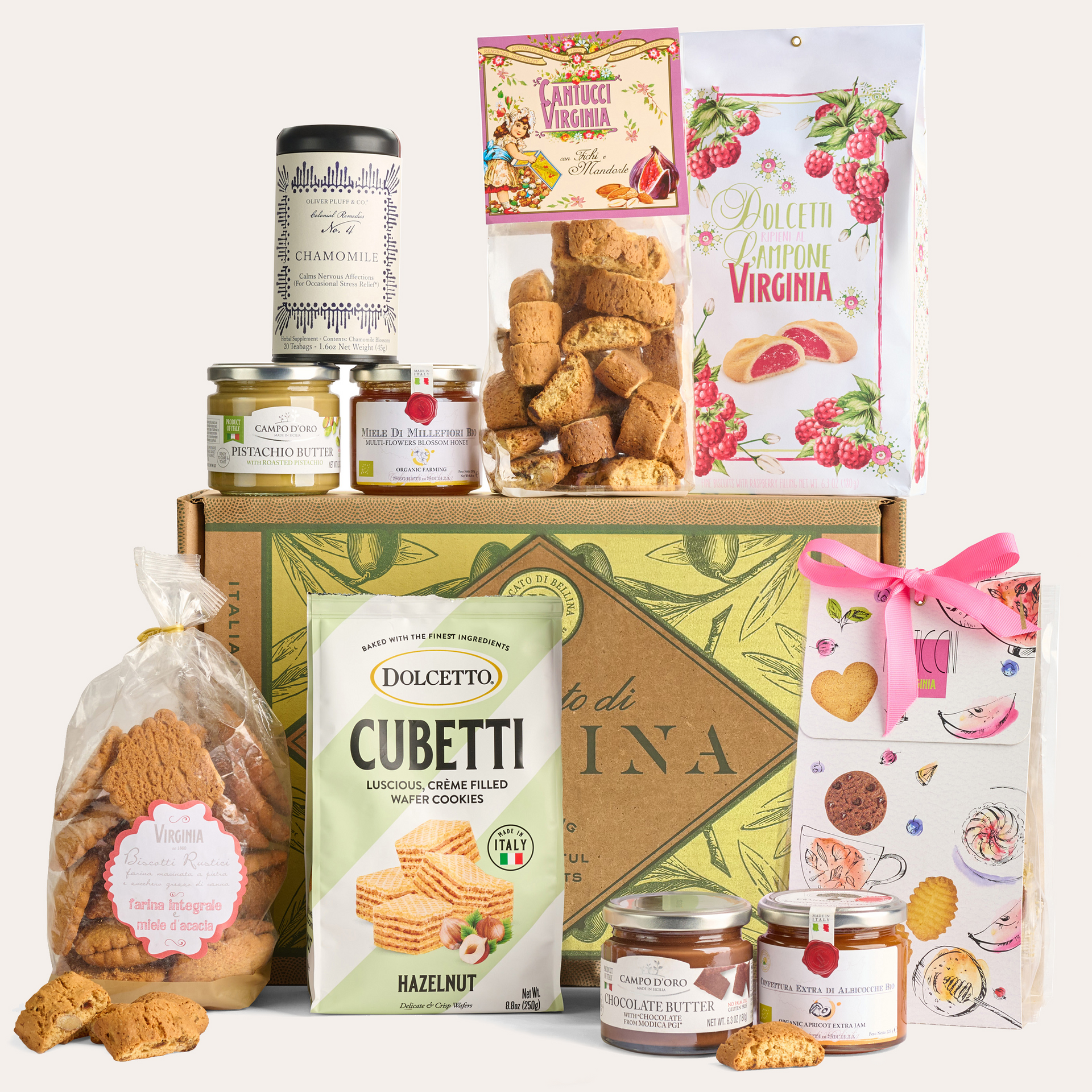 Italian Sweet Gift Basket with Honey, Tea & Cookies – Mercato Di