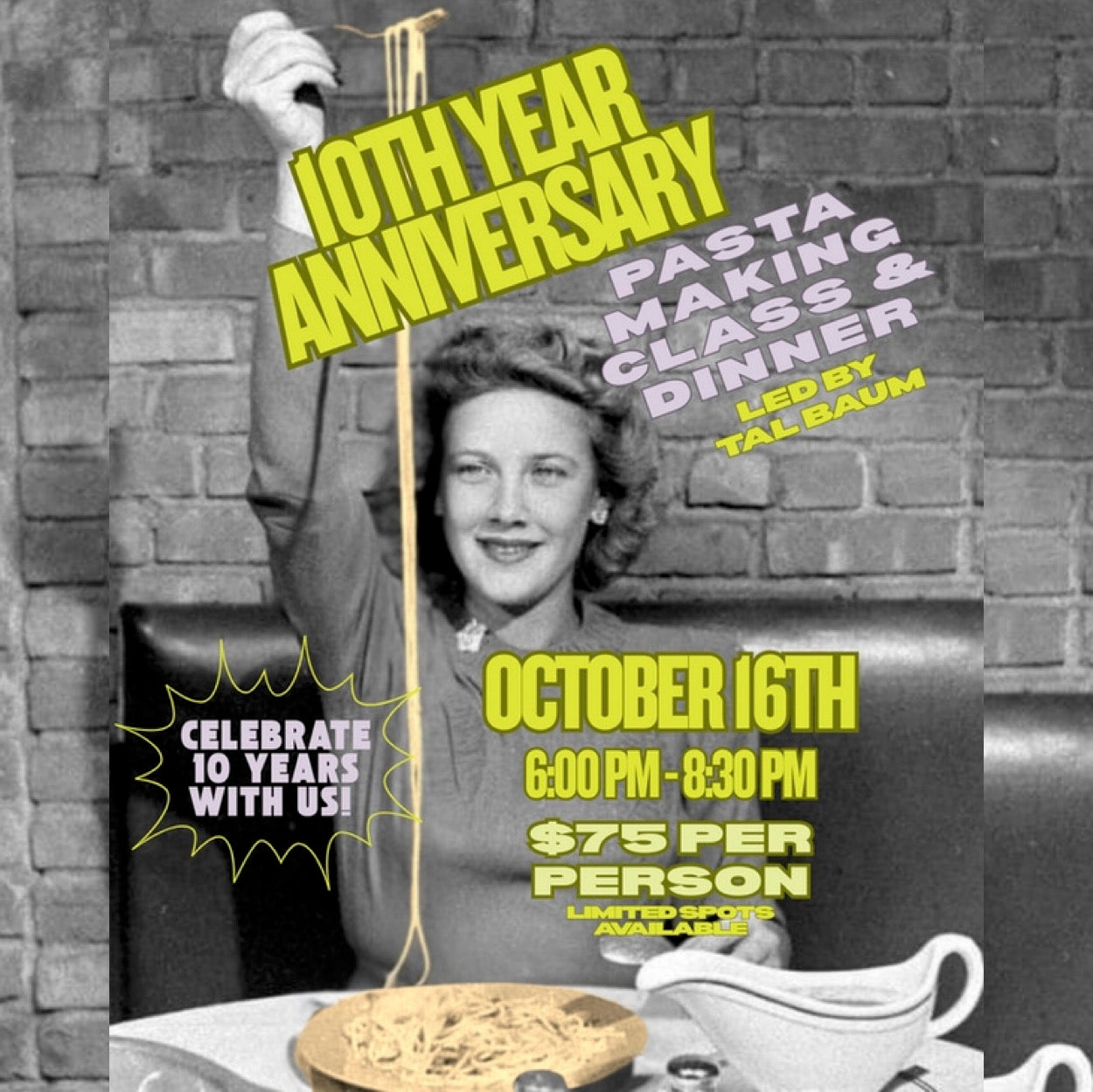 10 Year Anniversary Pasta Making Class