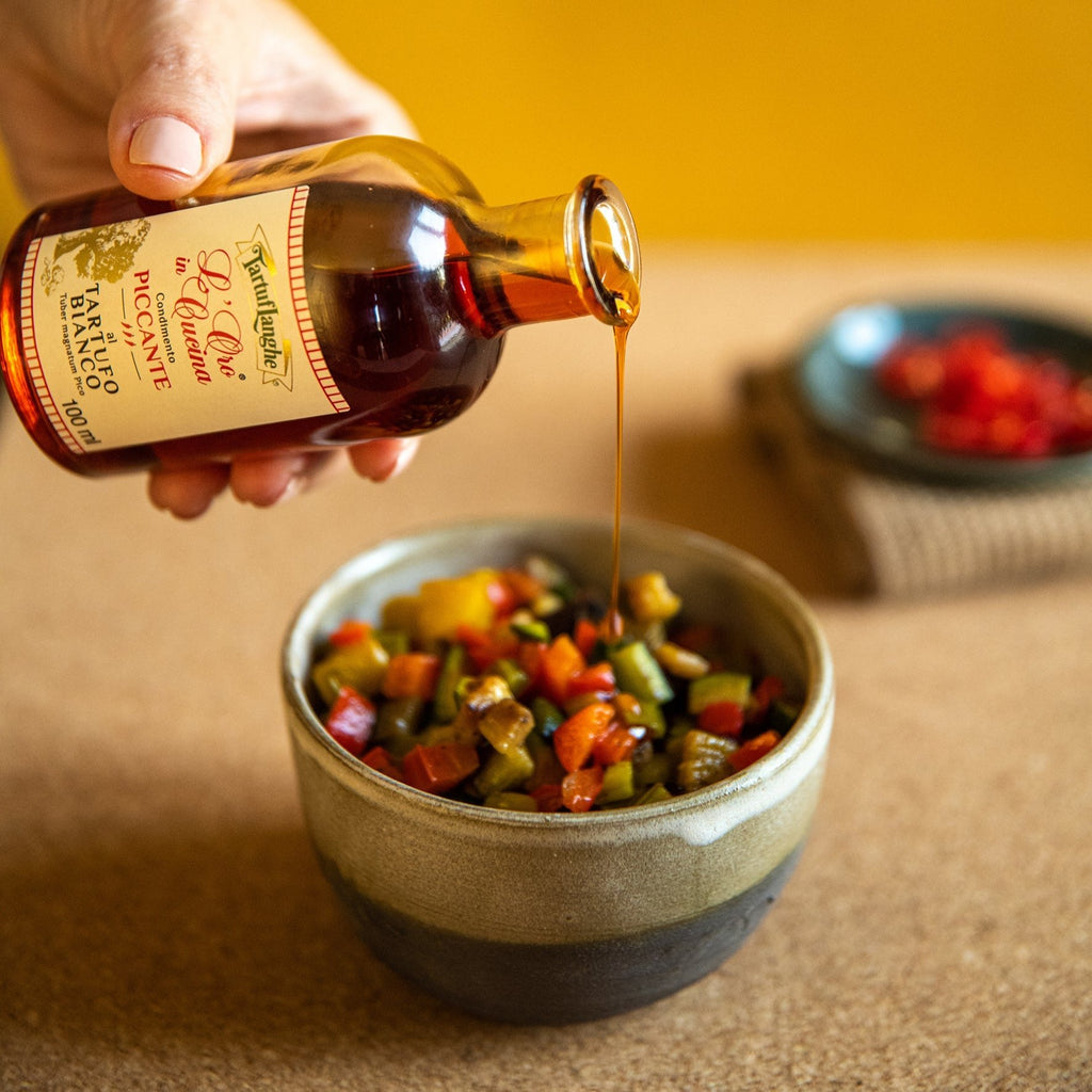 HOT &  SPICY - WHITE TRUFFLE OIL 3.38 fl oz (Tuber magnatum Pico). All natural. - TARTUFLANGHE USA