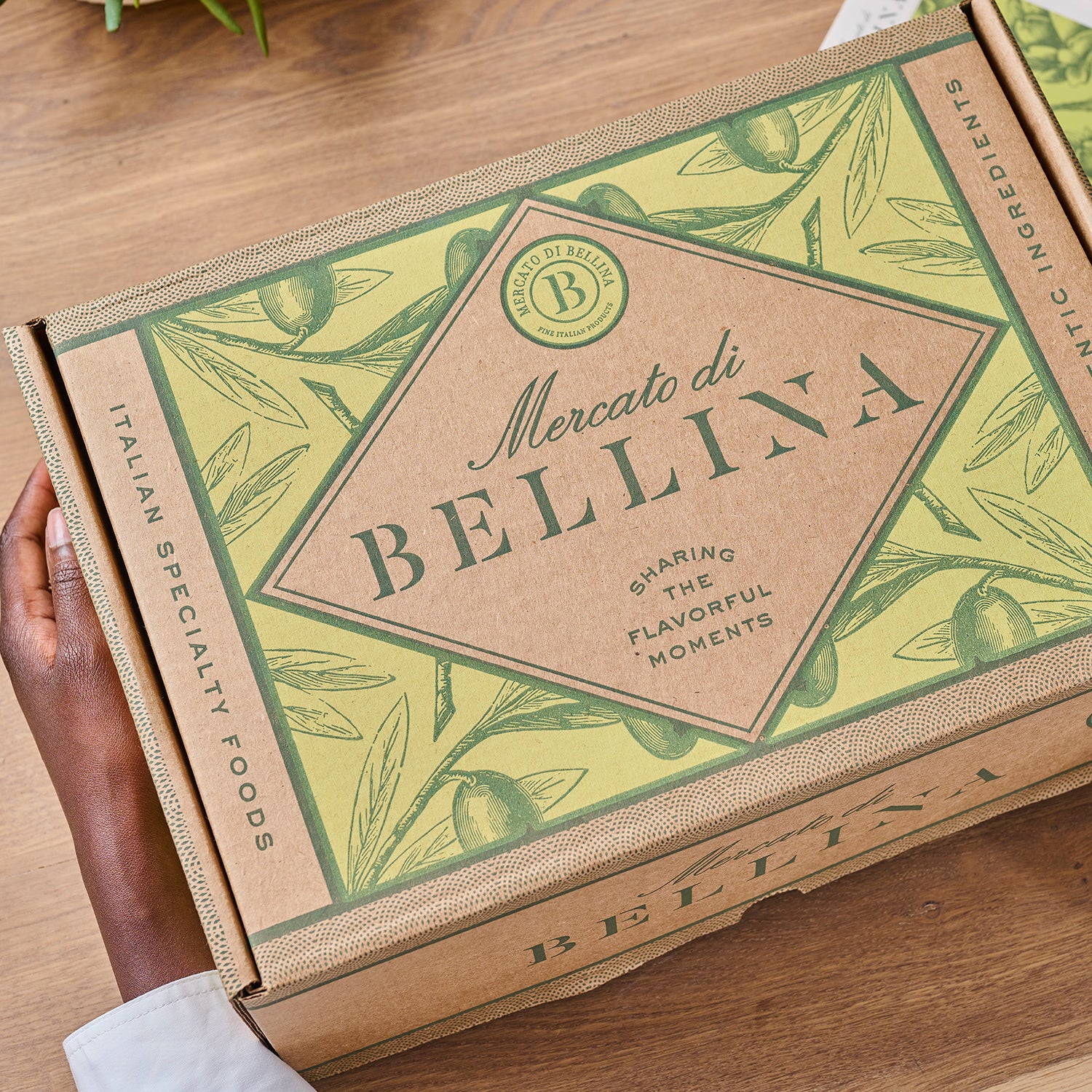 La Dolce Vita Italian sweet collection gift box with olive branch design