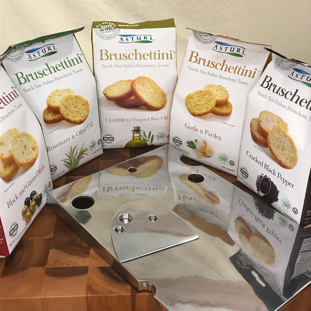 Asturi Cracked Bruschettini - Italian Baked Mini Toasts with Olive Oil